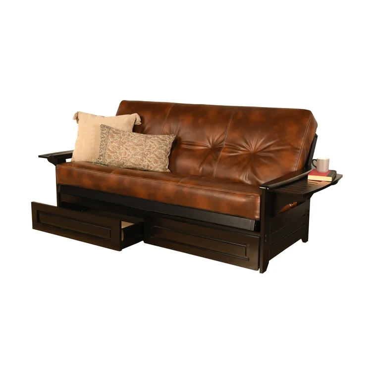 Himanshi Full / Double 81'' Faux Leather Futon And Mattress