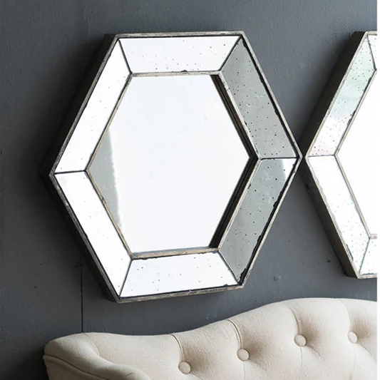 Hexagon Accent Mirror with Practical Edge Design
