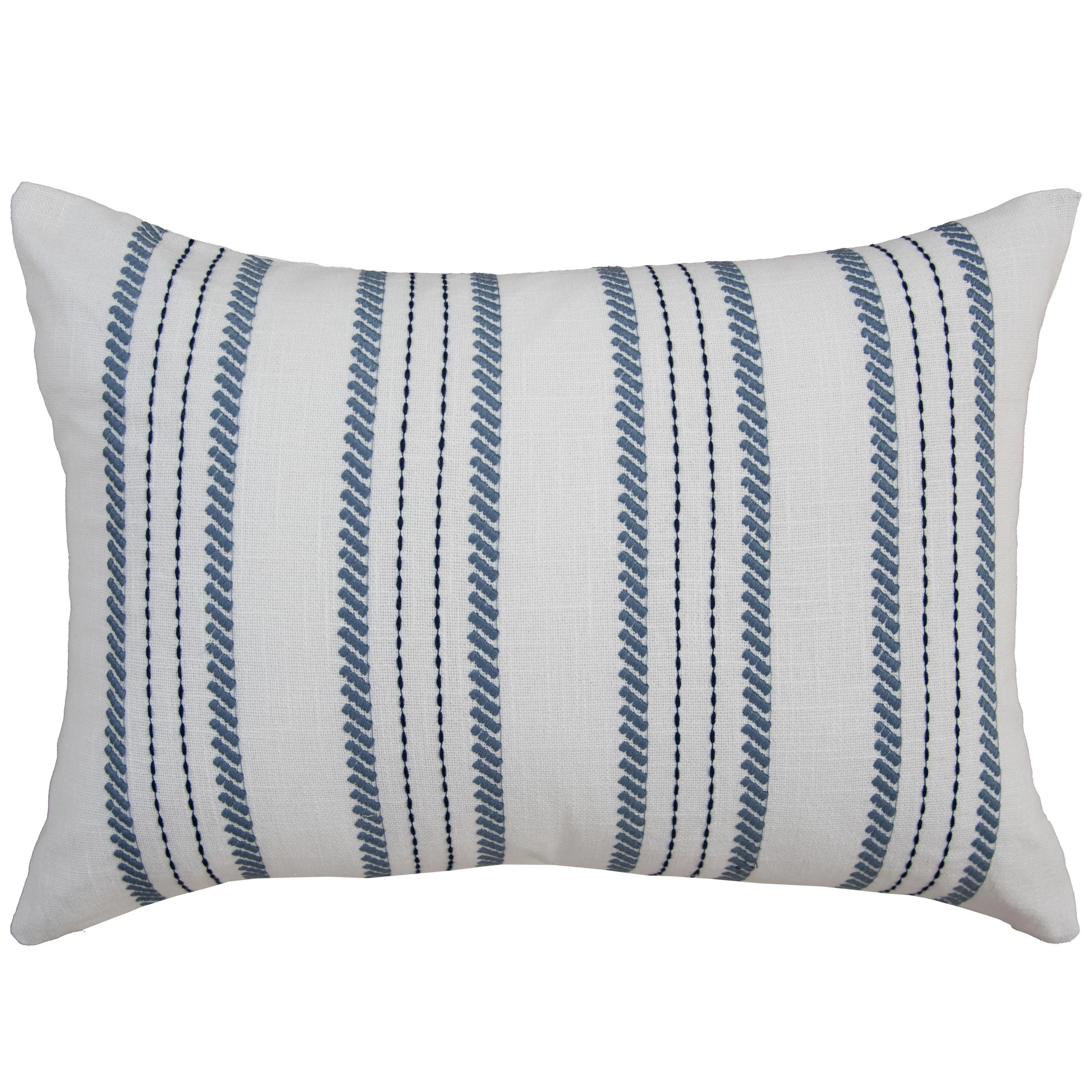Woven Embroidered Stripe Decorative Throw Pillow