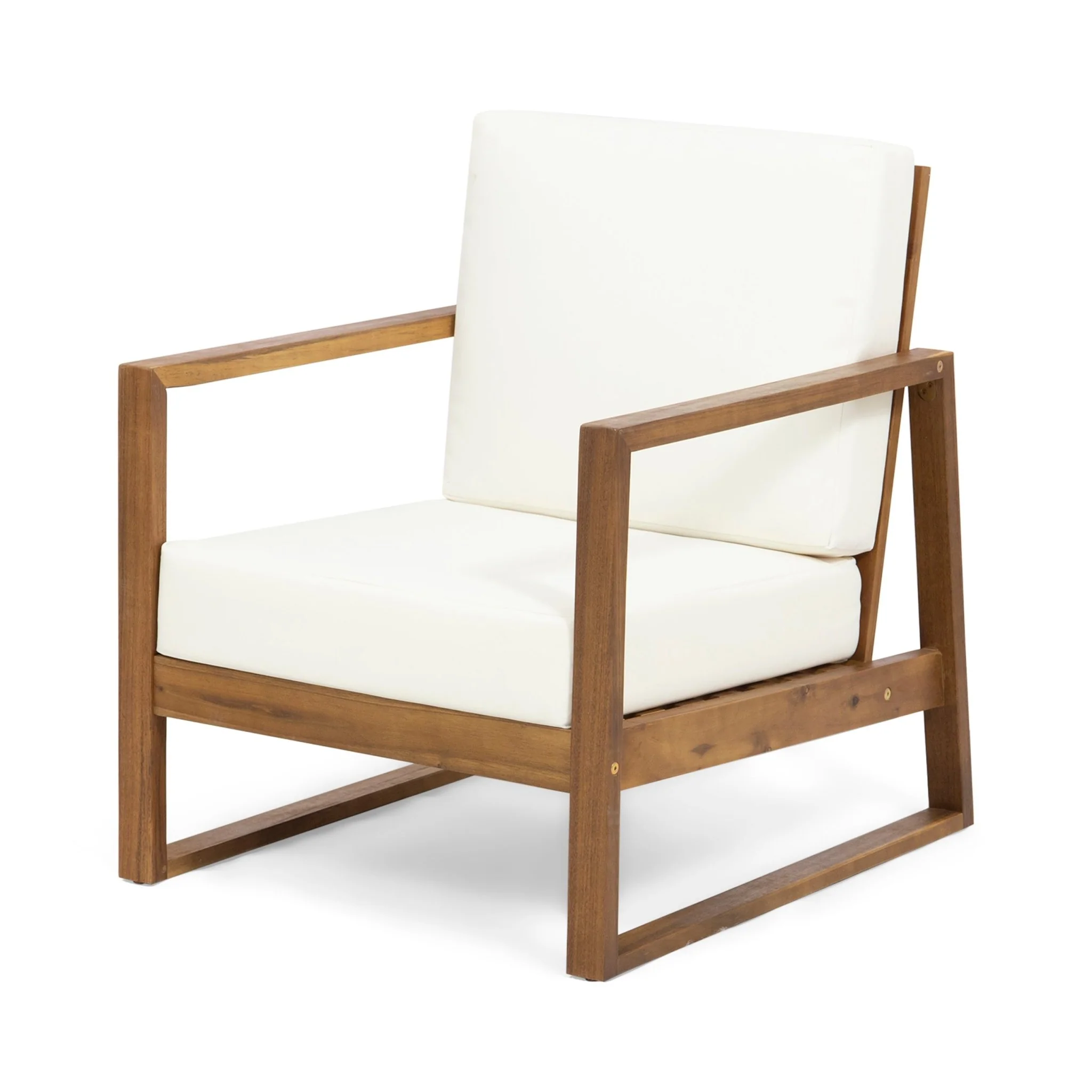 Nexusia Outdoor Acacia Wood Club Chair with Slat Design