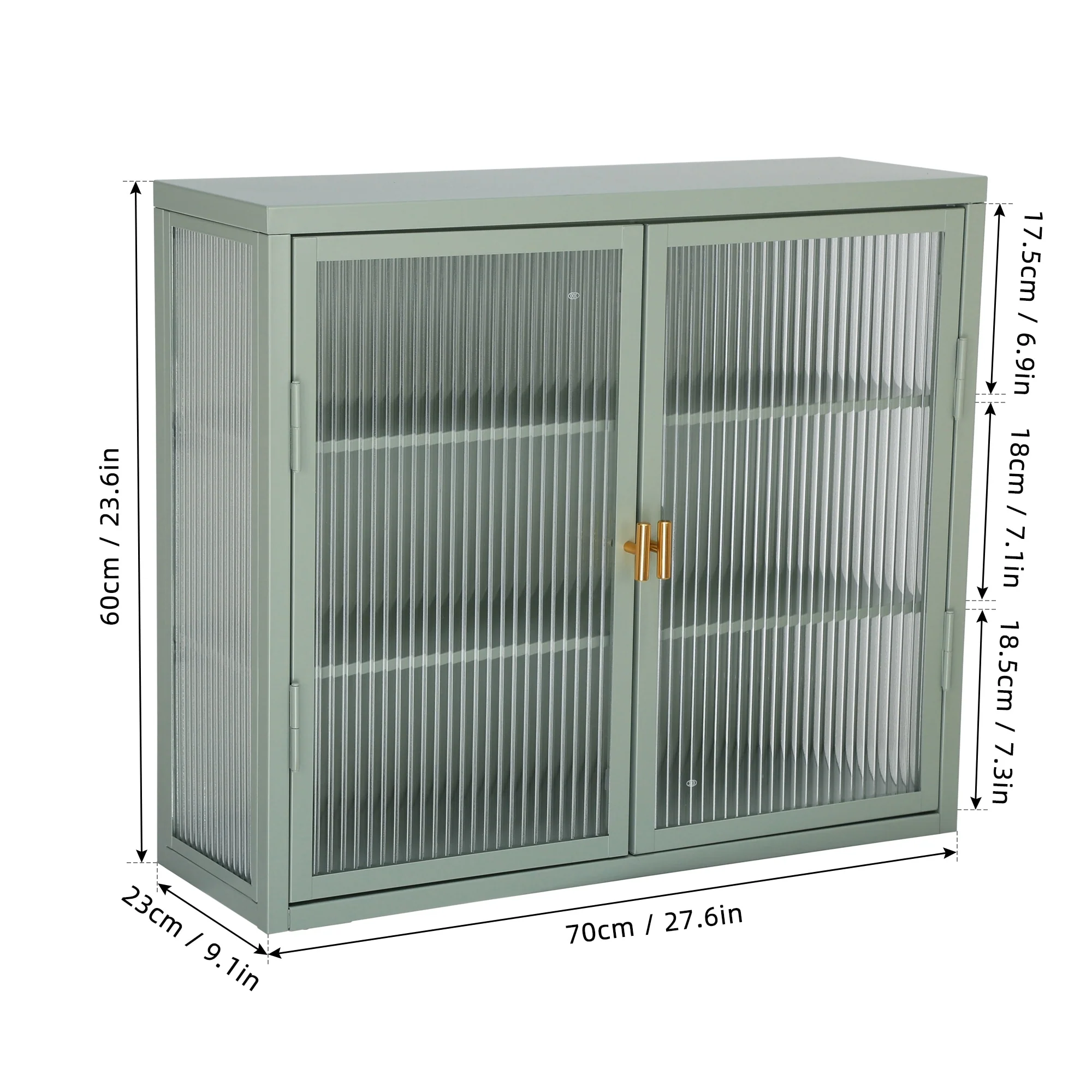 Retro Style Glass Door Wall Cabinet
