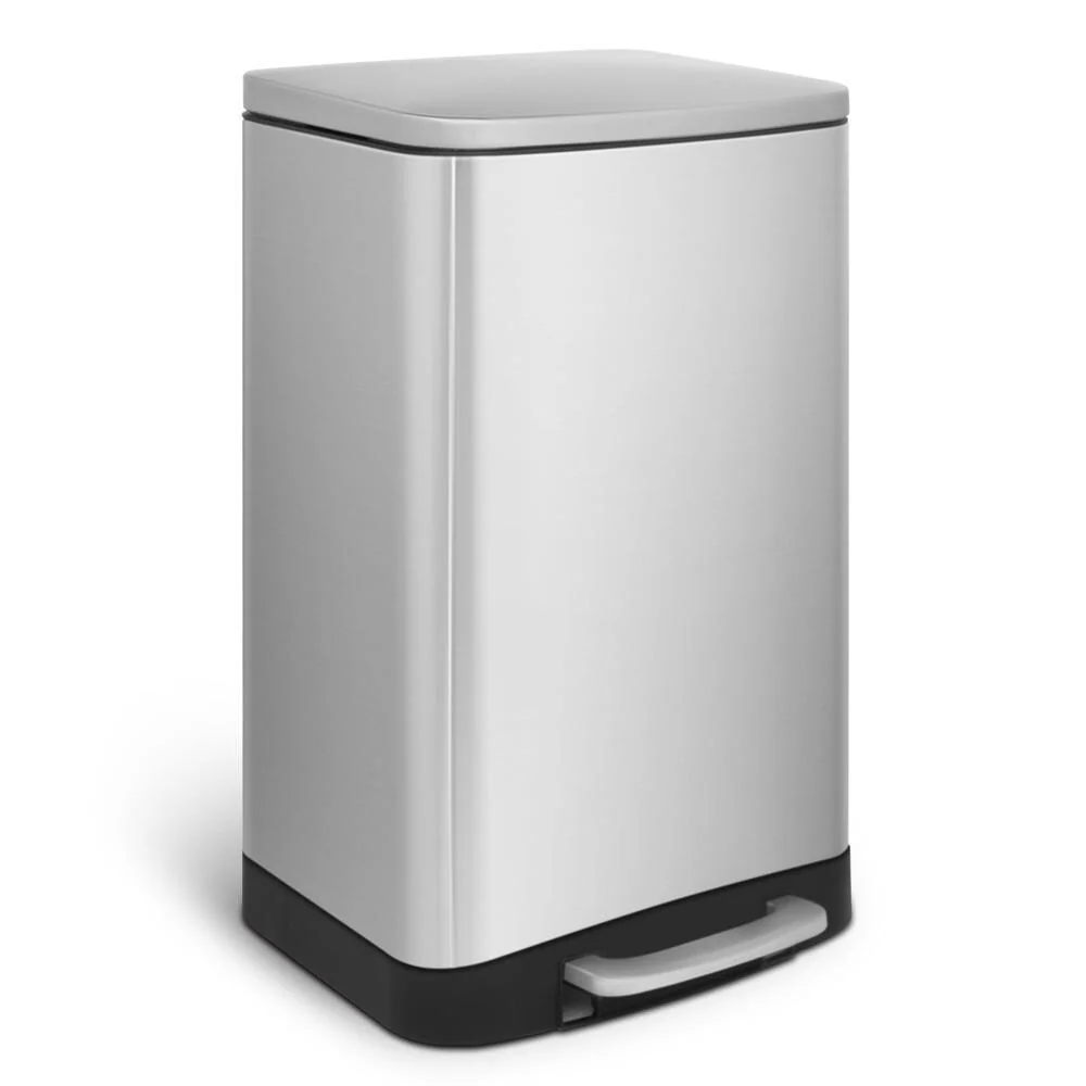 Innovaze 10.6 Gal./40 Liter Stainless Steel Rectangular Step-on Trash Can for Kitchen