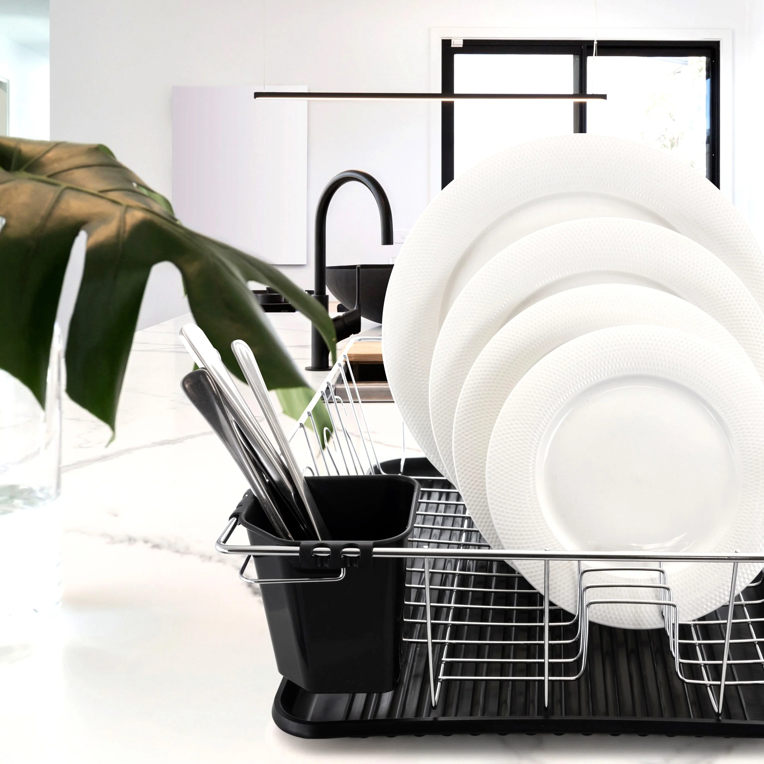 MegaChef 16in Kitchen Basics Chrome Plated Countertop Dish Drying Rack