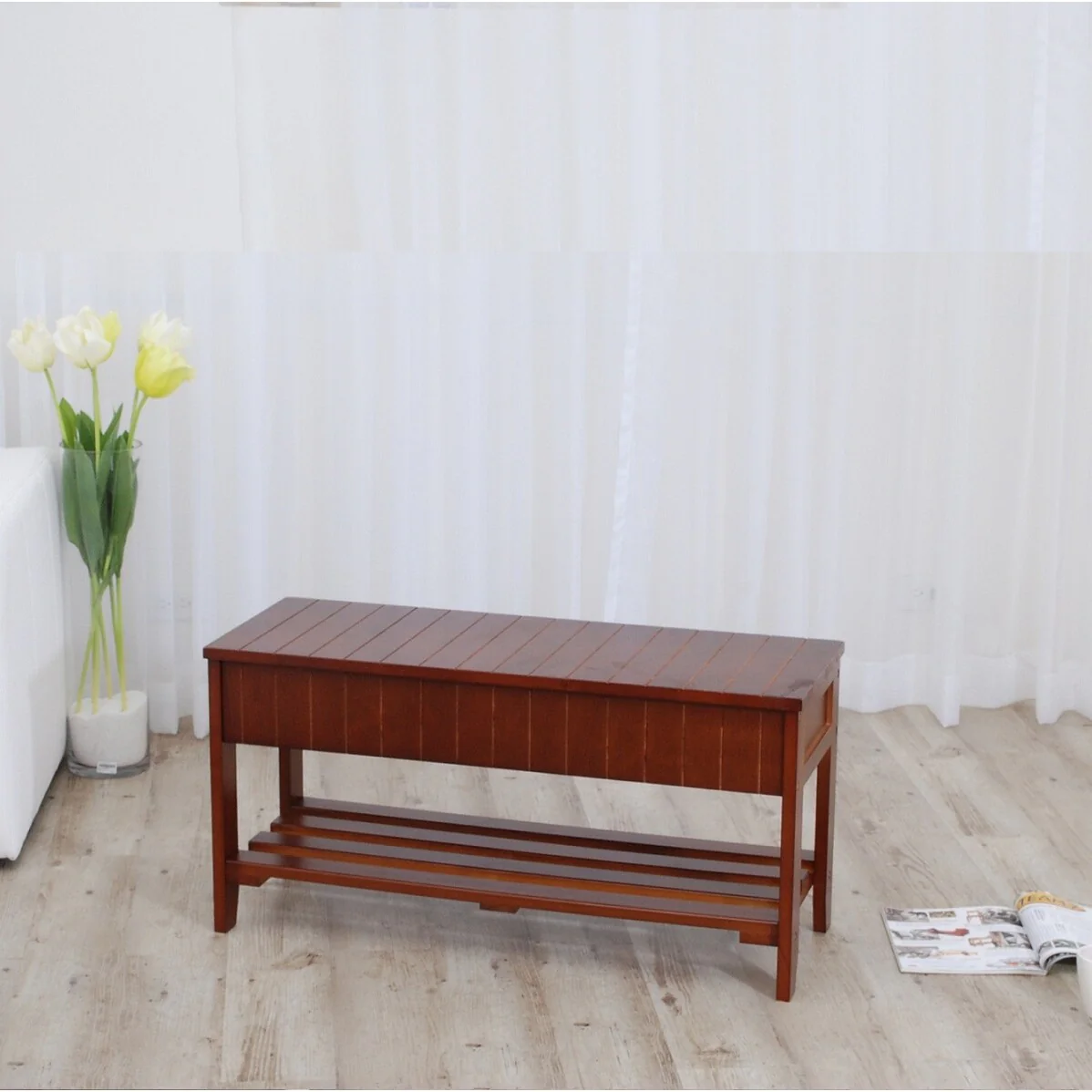 Quality Solid Wood Shoe Bench with Storage