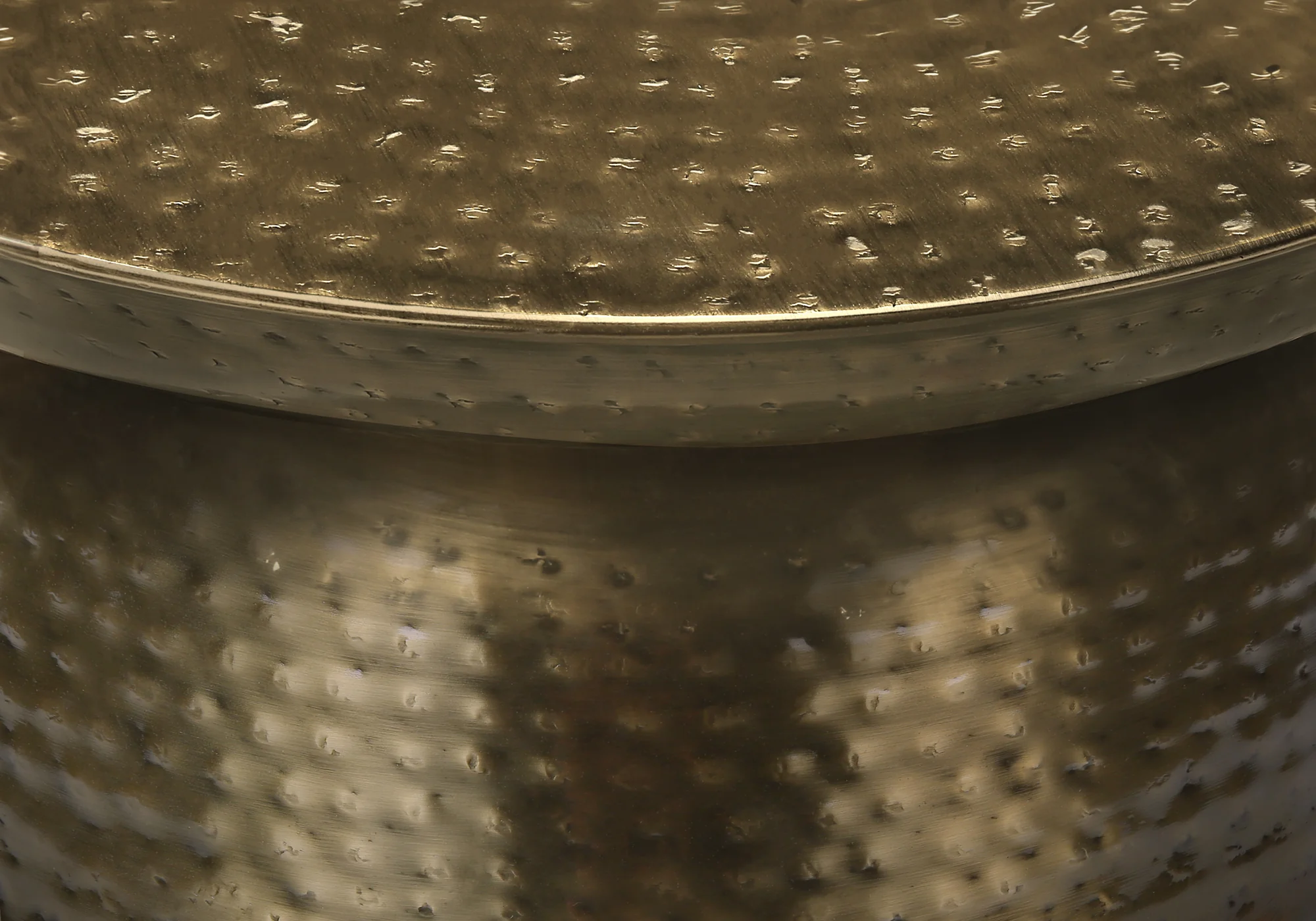 End Table with Bell Shaped Base and Hammered Texture