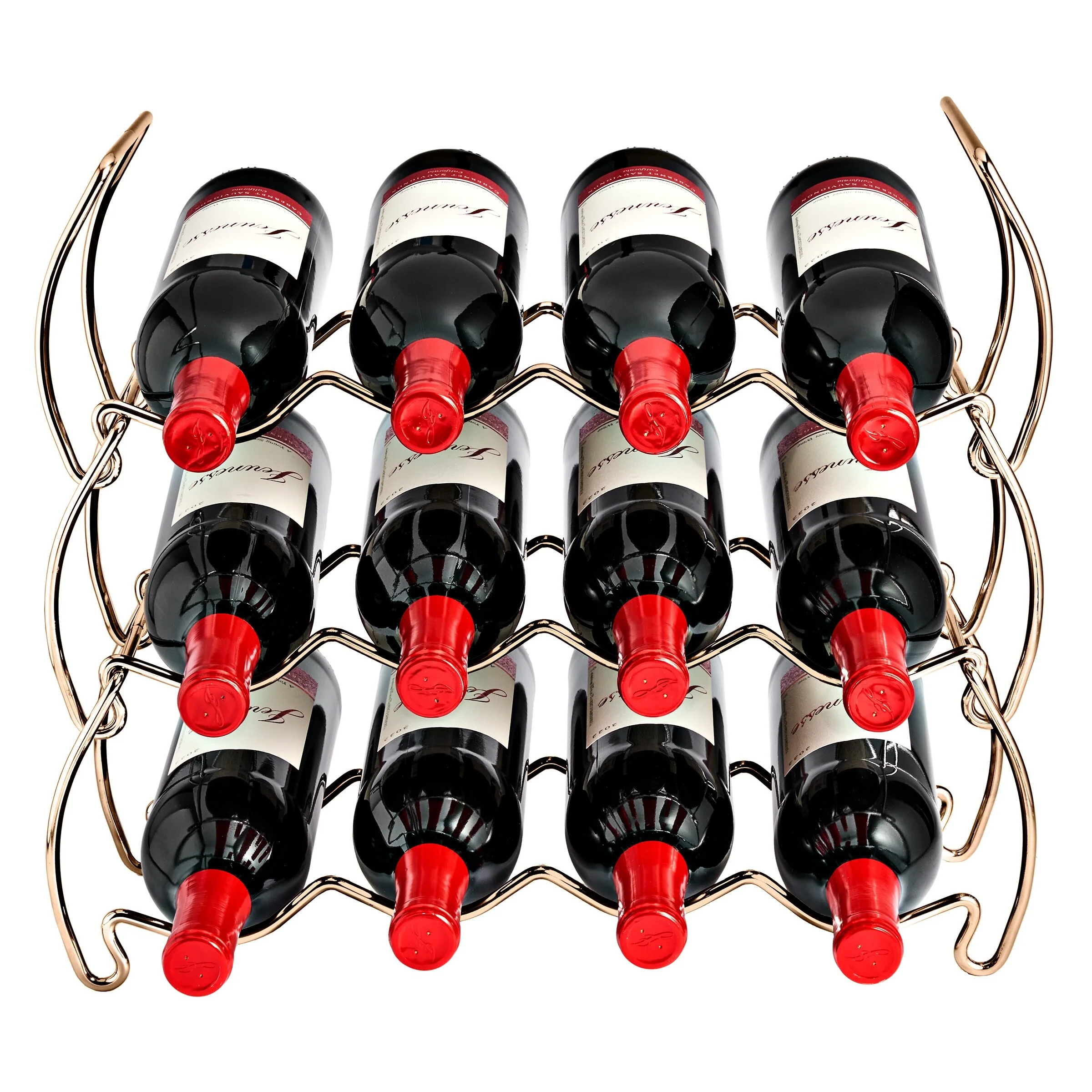 Metal Detachable Wine Rack - 3 Tier, Copper - 14