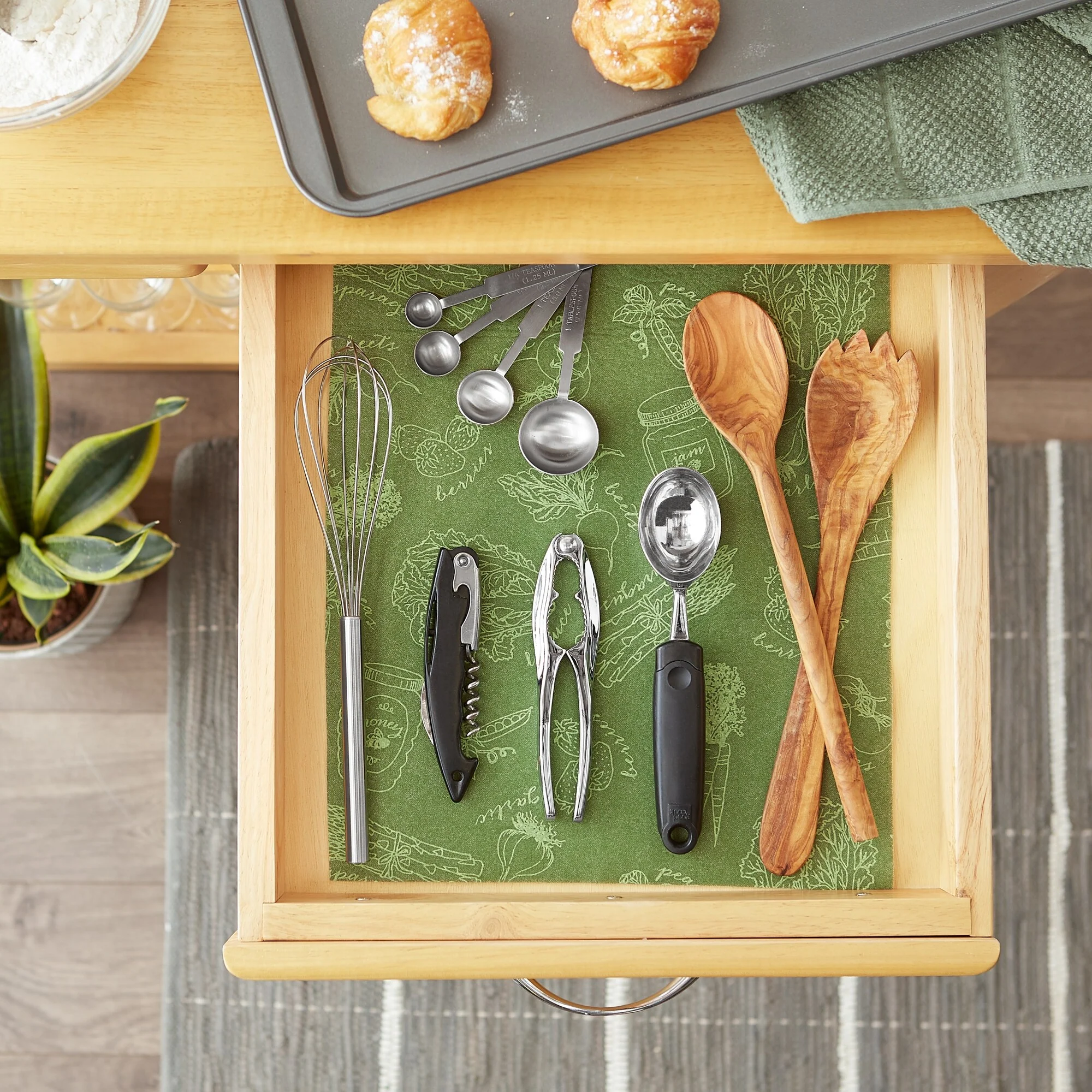 DII Nautical Blue Market Print Fridge Liner (Set of 6)