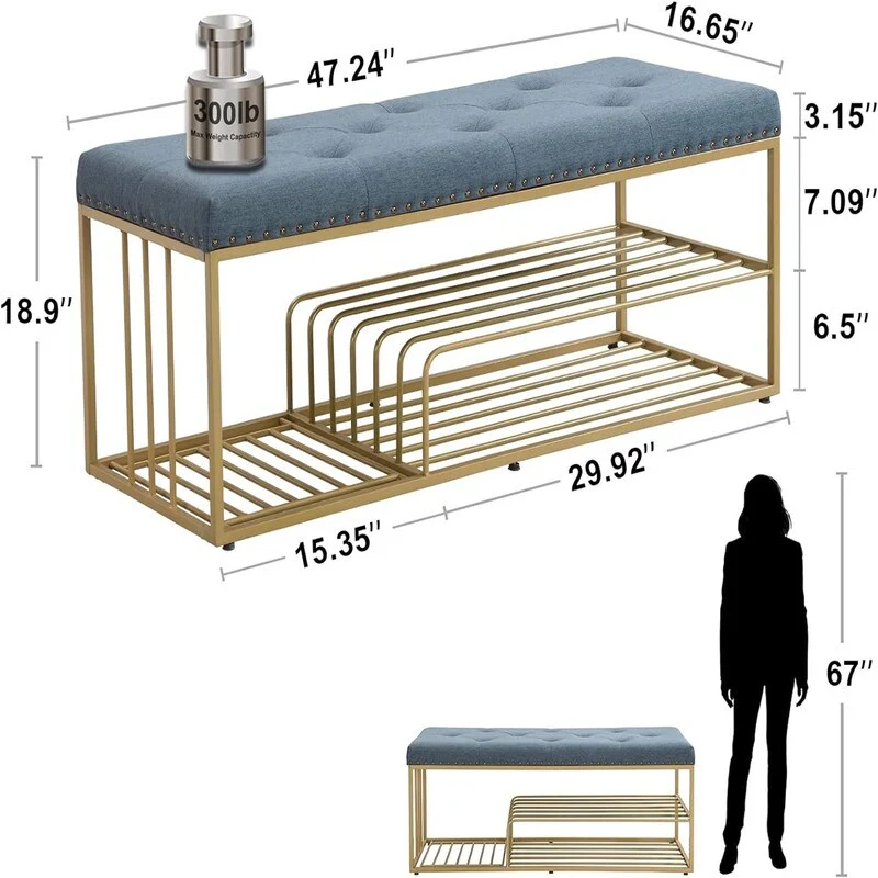 Linen Bench with Storage - 17