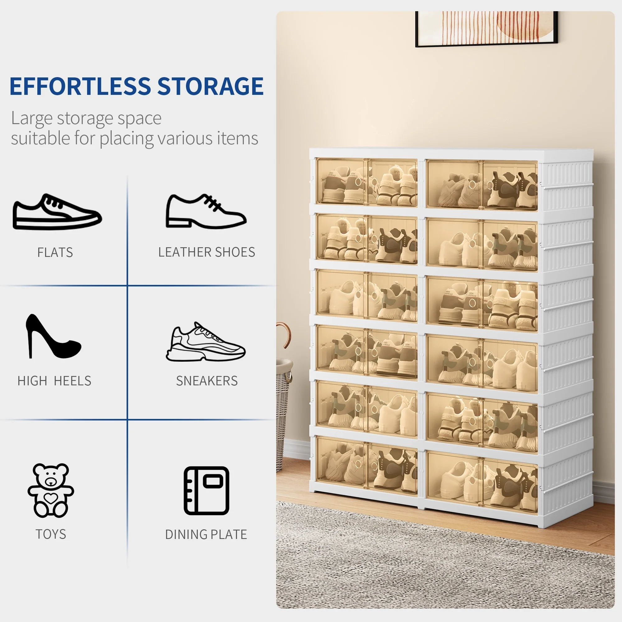 24 Pairs/32 Pairs Shoes Stackable Shoe Storage Box