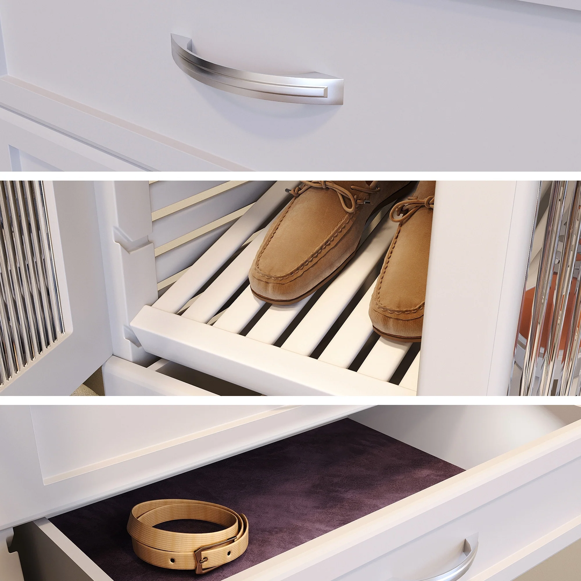 John Louis Home Solid Wood Walk-In Closet System with 3-Drawers White