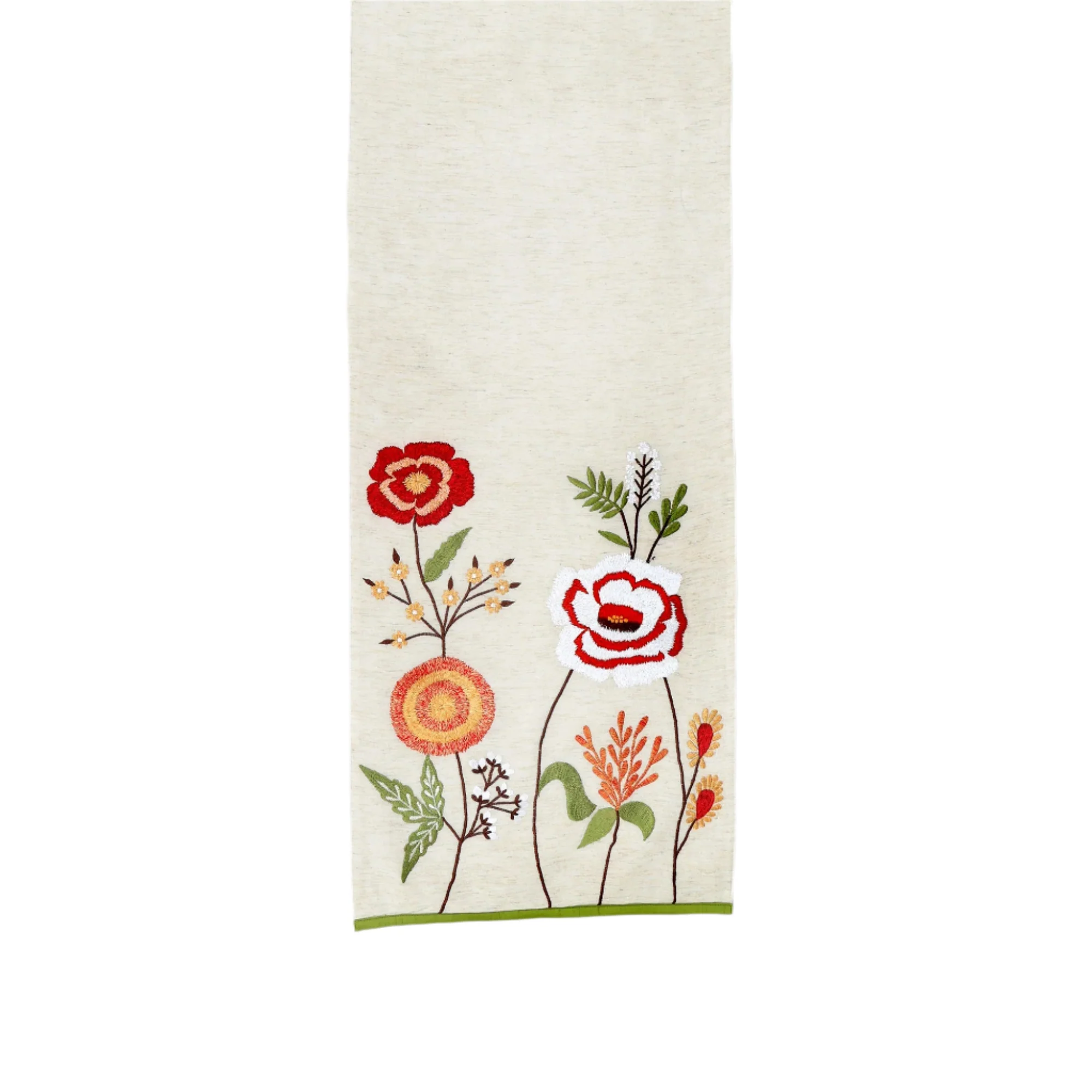 Peony Embroidered Table Runner 72