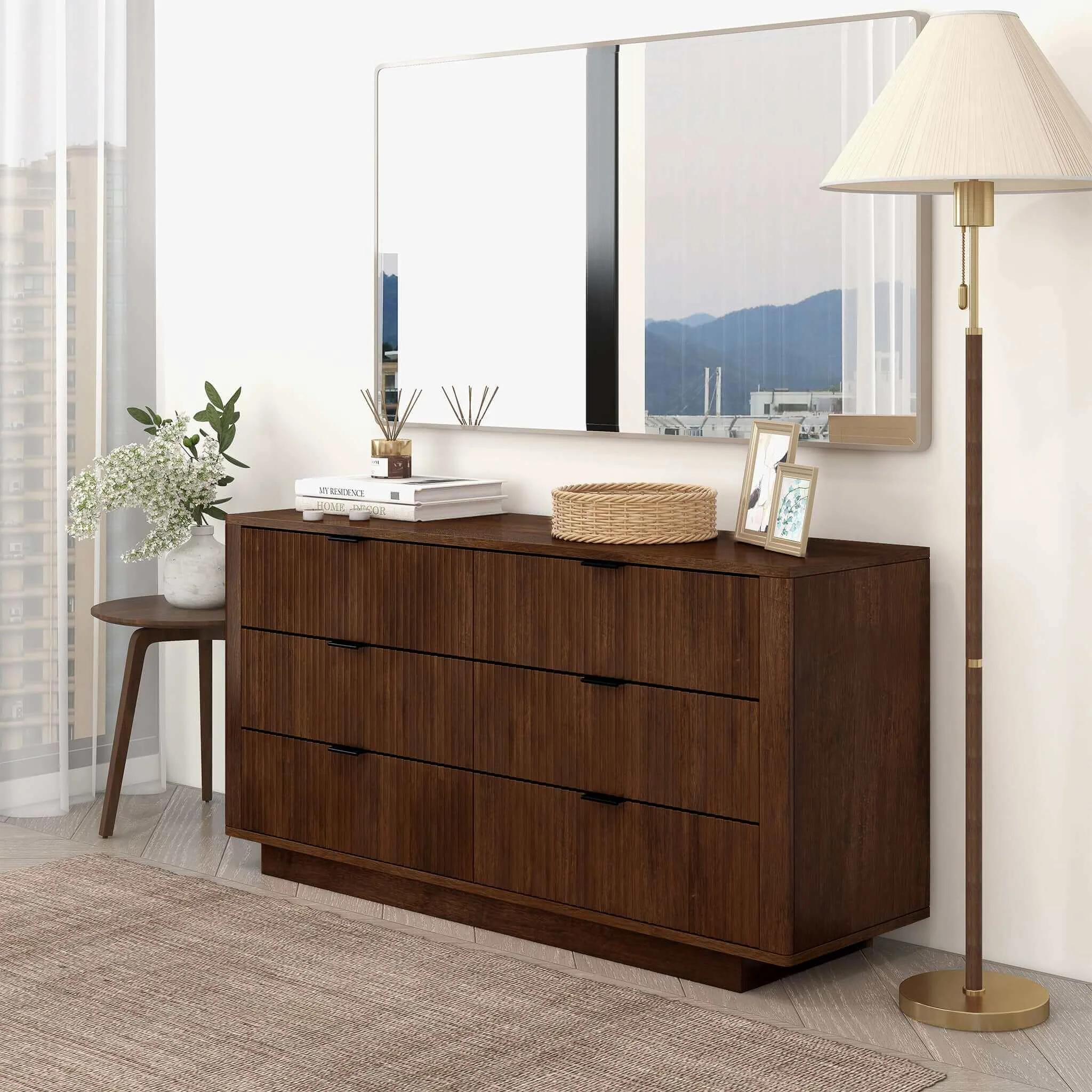 Castaway Solid Wood Tall Structure Dresser with 6 Drawers