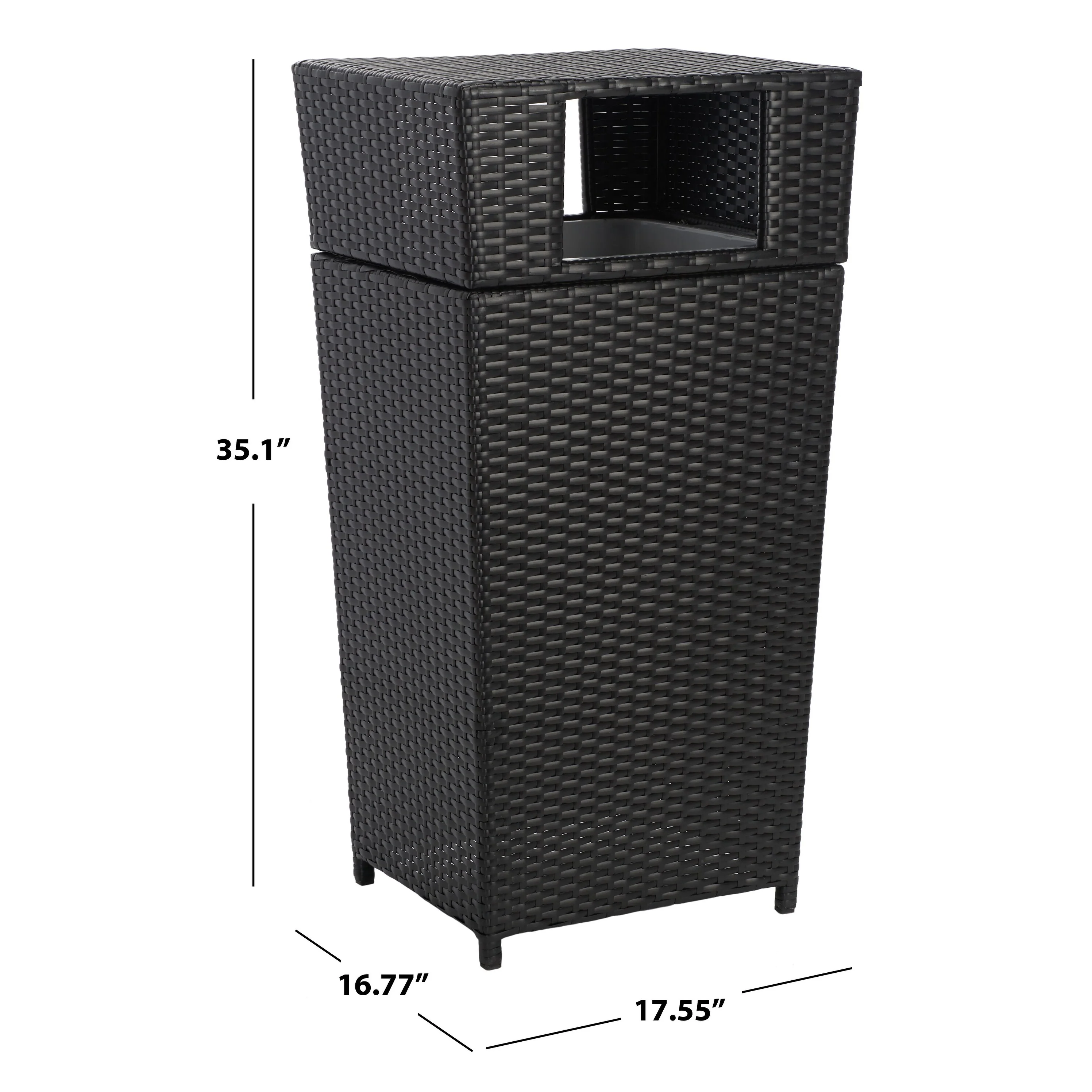 SAFAVIEH Outdoor Jennie Trash Bin (Fully Assembled)