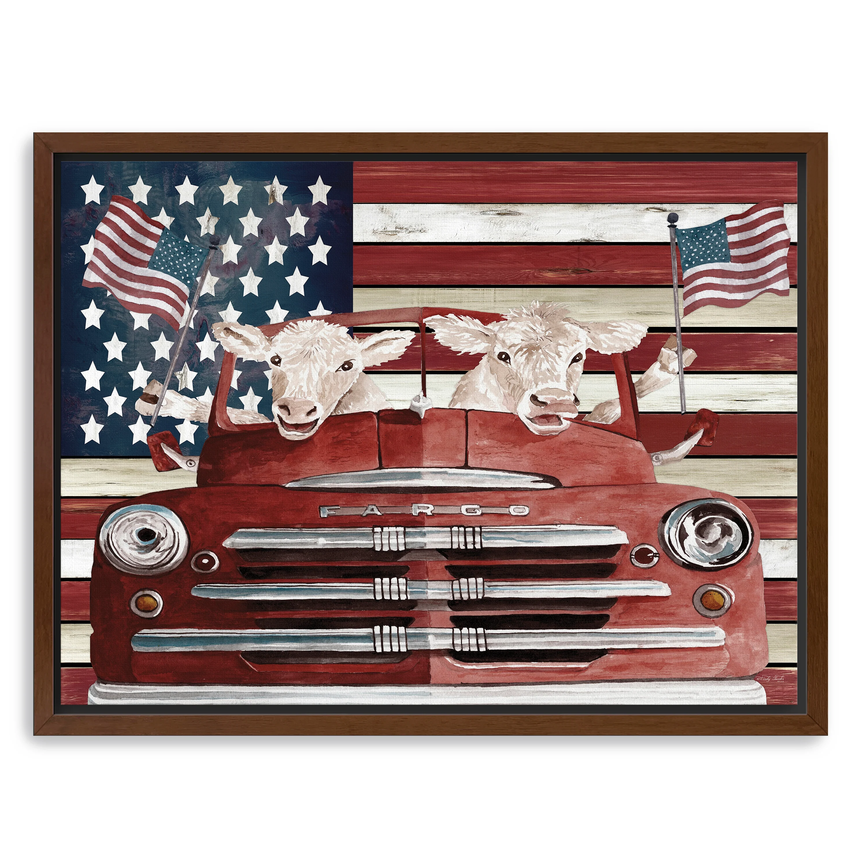 Patriotic Cows Canvas Giclee