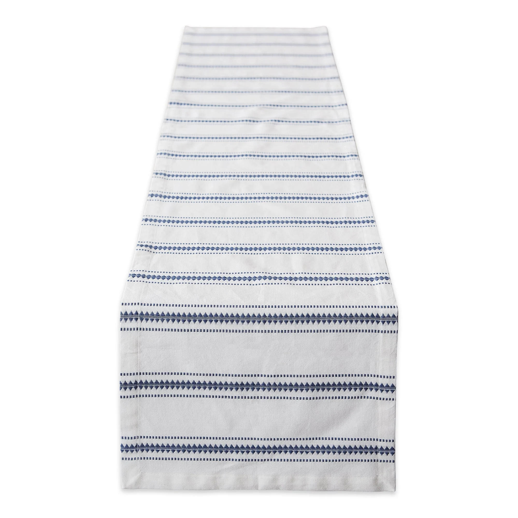 French Blue Zig Dobby Stripe Table Runner 14X108