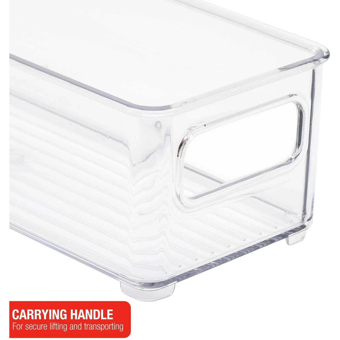 Plastic Storage Bins Stackable Clear Pantry Organizer Box Containers