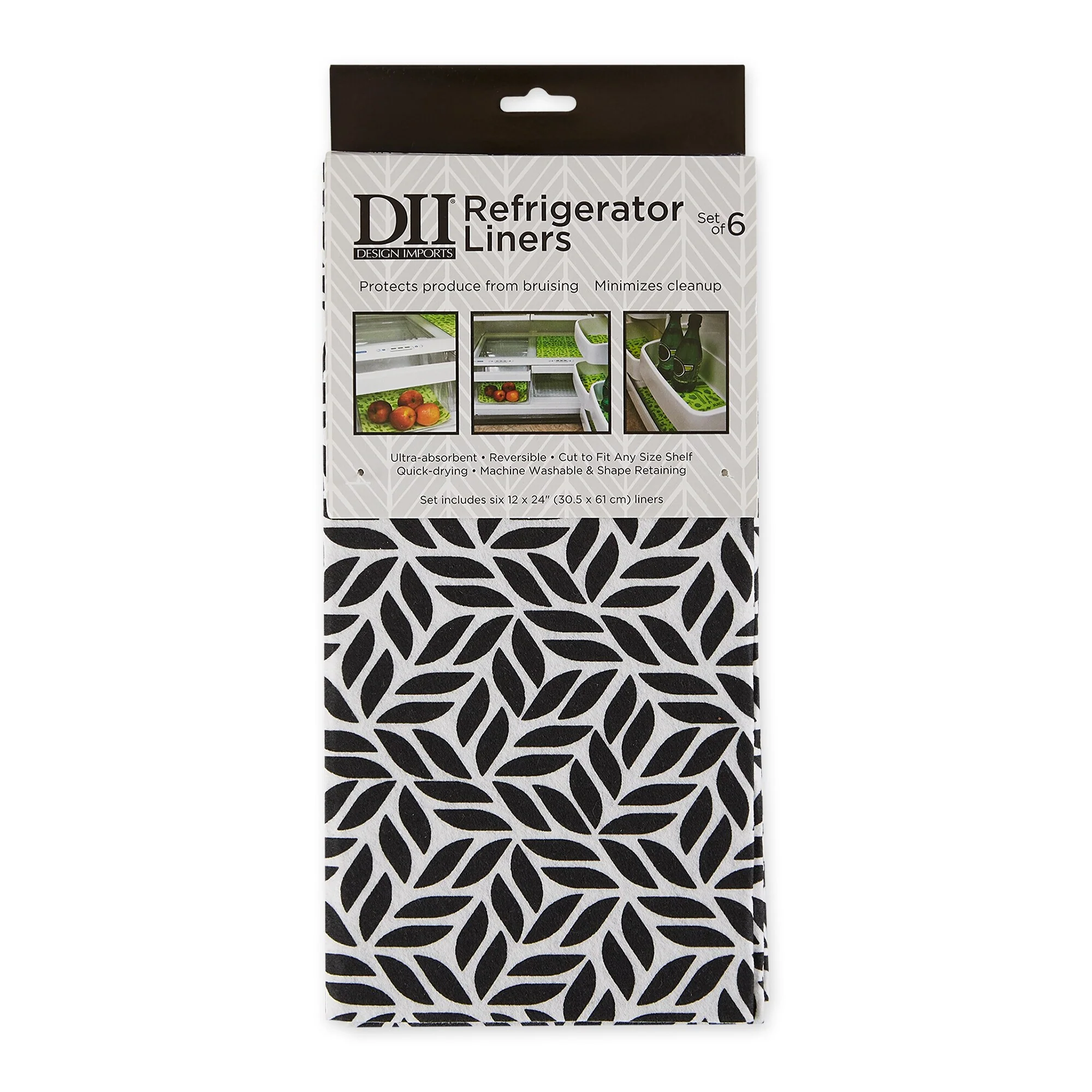 DII Nautical Blue Market Print Fridge Liner (Set of 6)