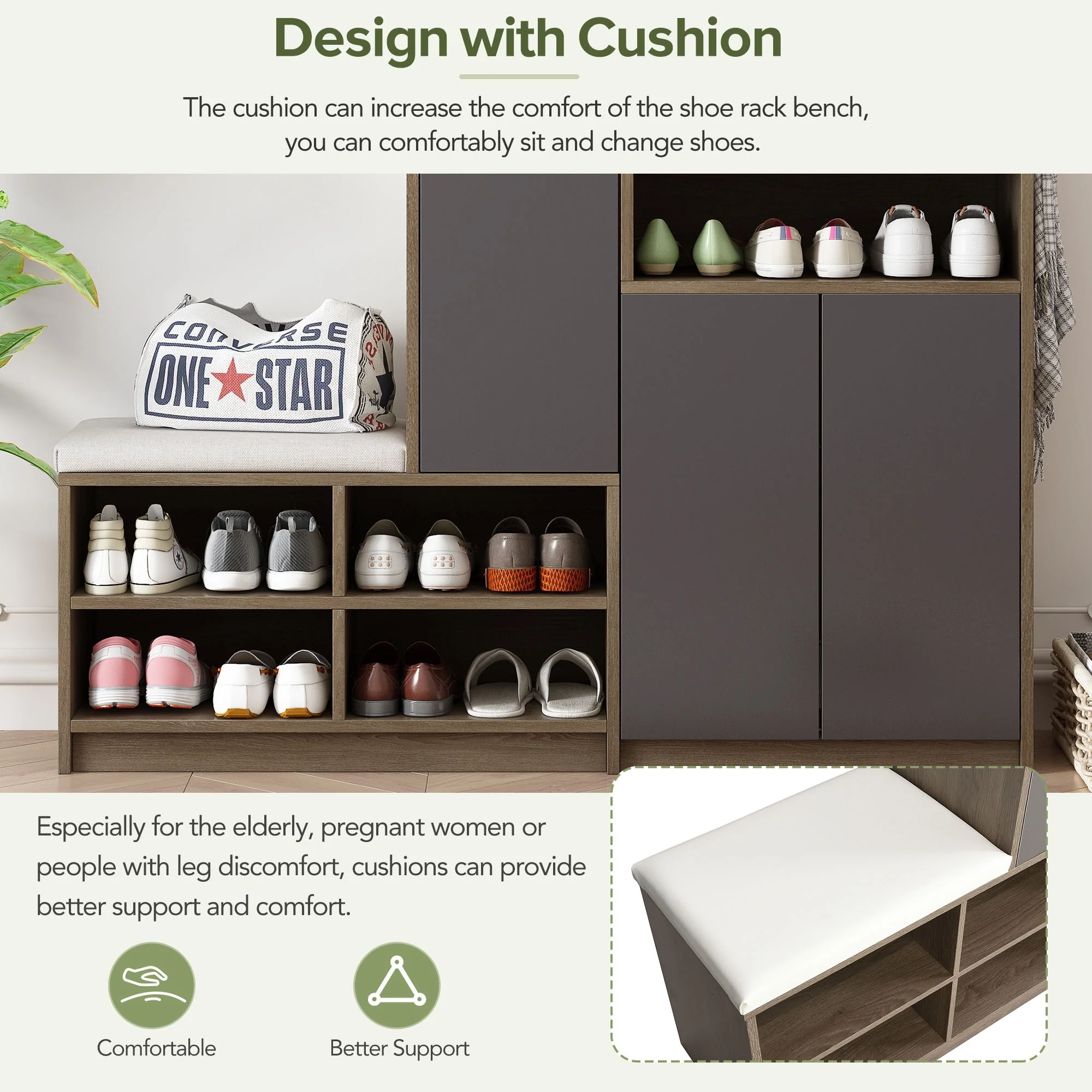 Shoe Storage Bench and Shoe Cabinets