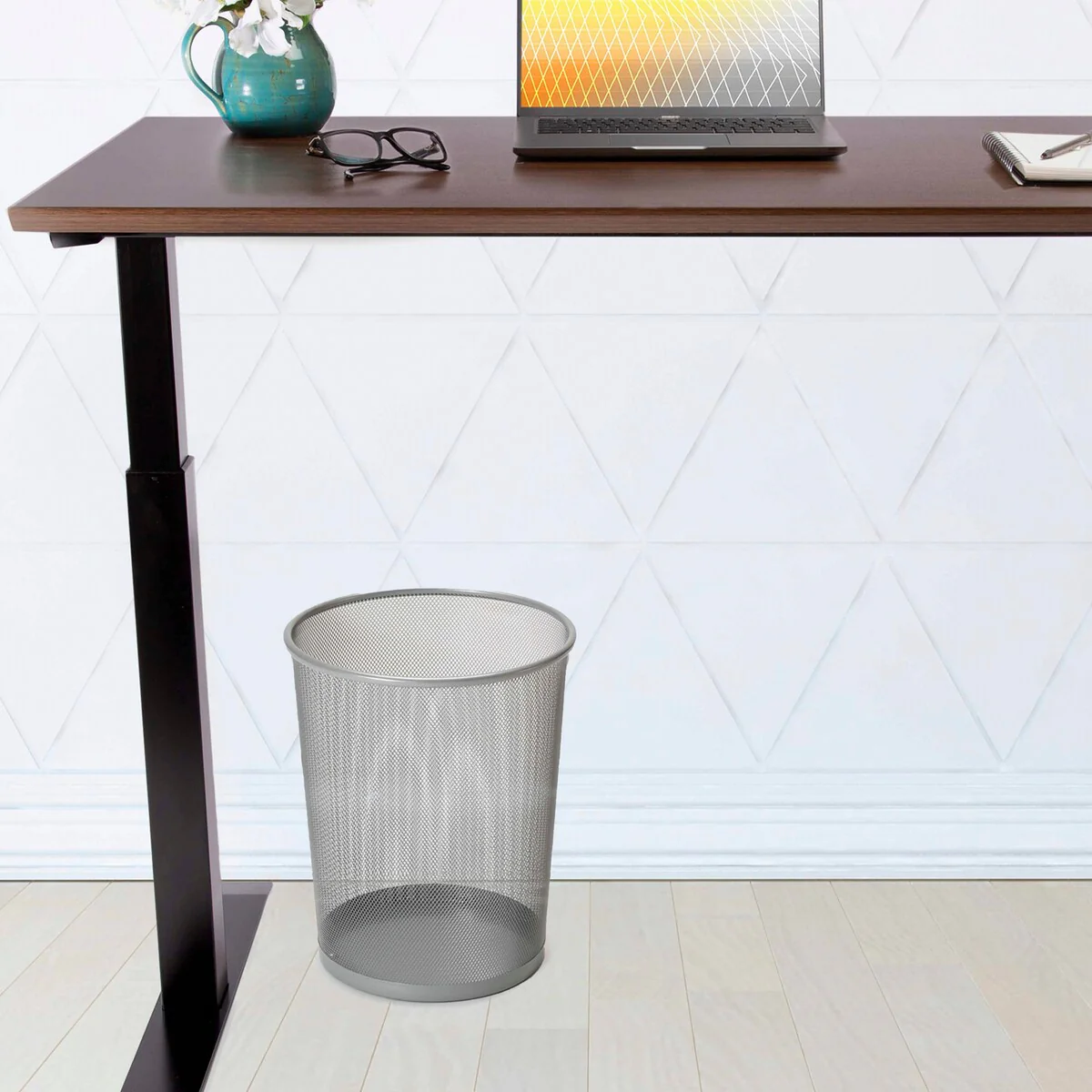 Seville Classics 6 Gal. Round Mesh Trash Can Recycling Bin (2-Pack)