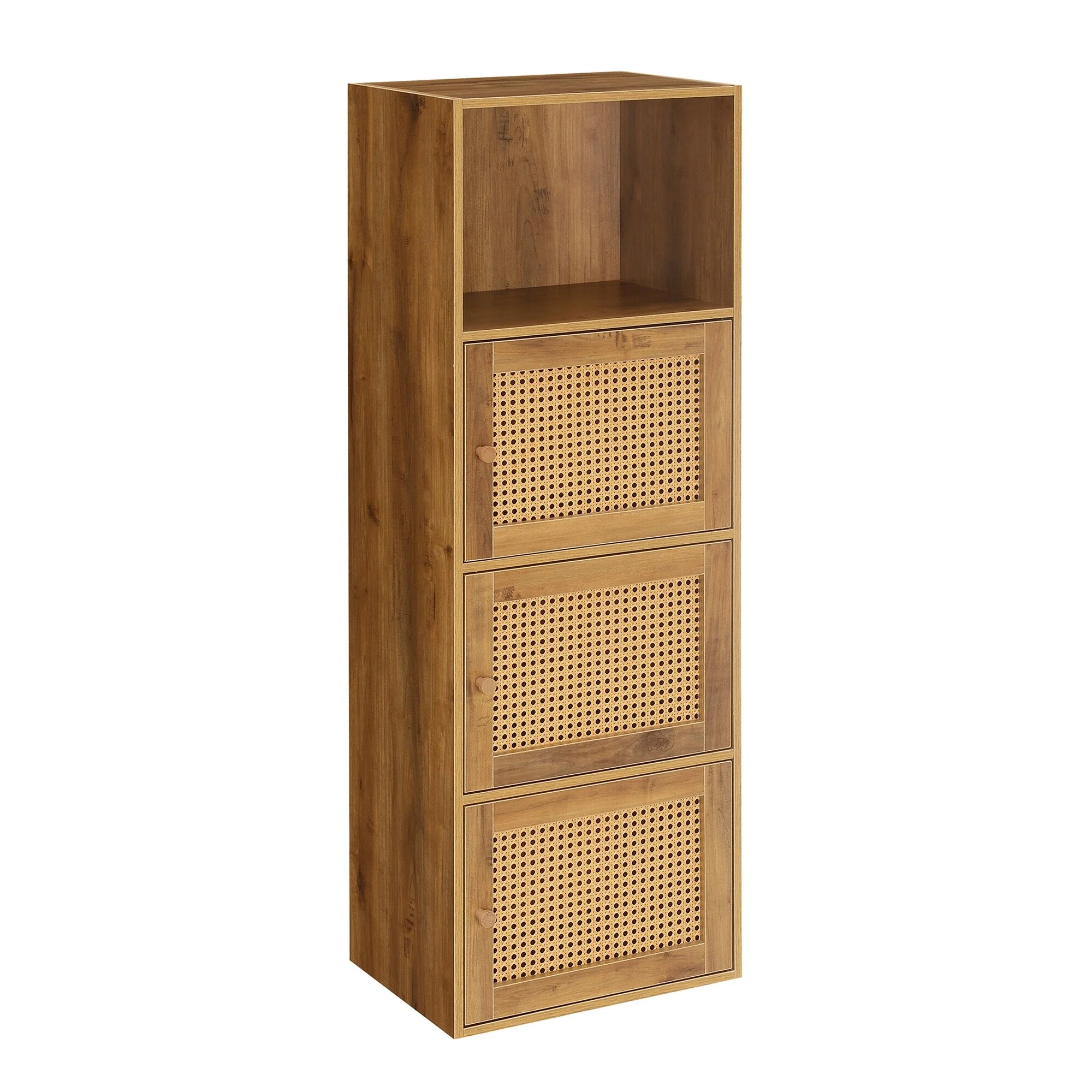 Convenience Concepts Xtra Storage Boho Weave 3 Door Cabinet with Shelf