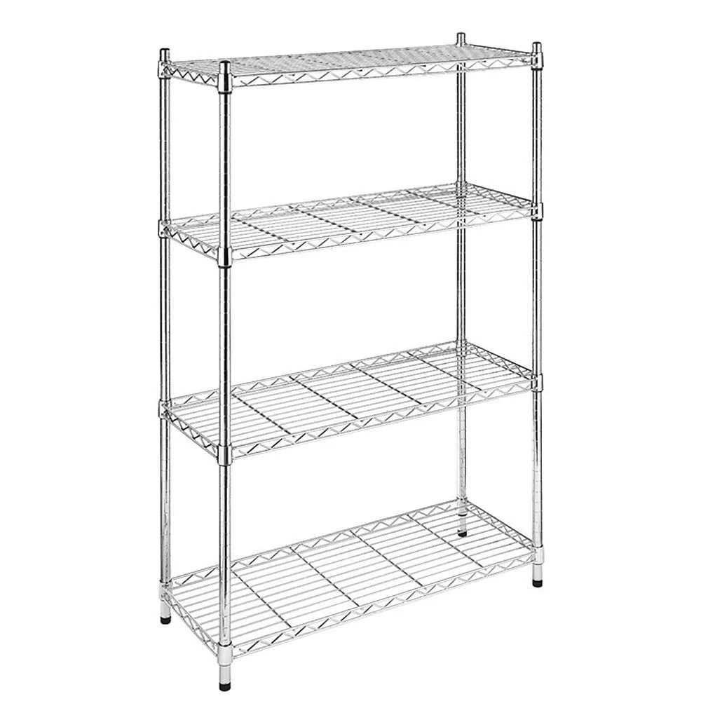 Chrome Plated Metal 4-shelf Pantry Storage