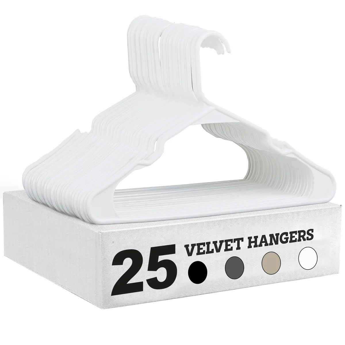 Javlergo 25/50 Pack Plastic Hanger, Space Saving, Sturdy Heavy Duty Clothing Notched Hangers