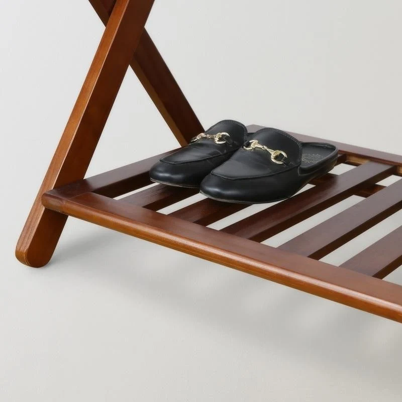 Hotel-style Luggage Rack with Shelf