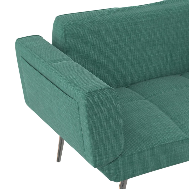 Leyla Twin 60'' Upholstered Tight Back Convertible Sofa