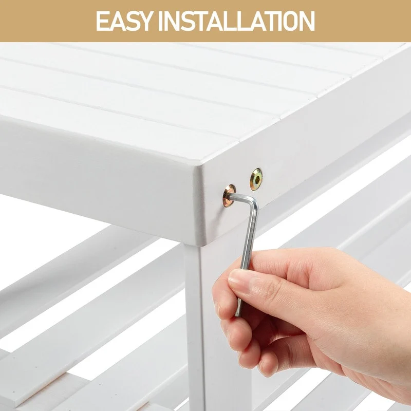 3-Tier Shoe Rack Bench Shoe Storage Organizer Holds Up to 240 lbs