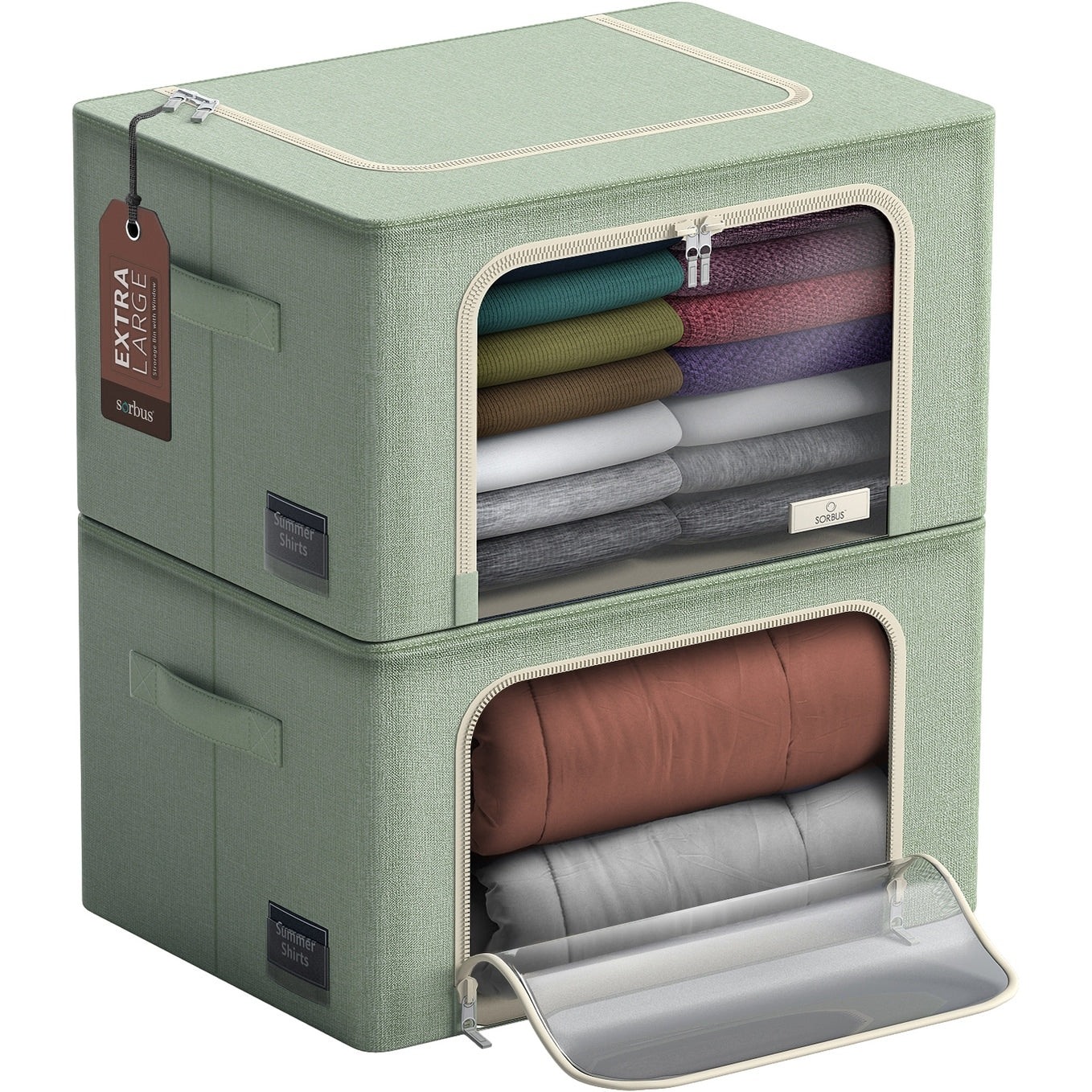 Foldable Storage Box Organizer - Blue Large