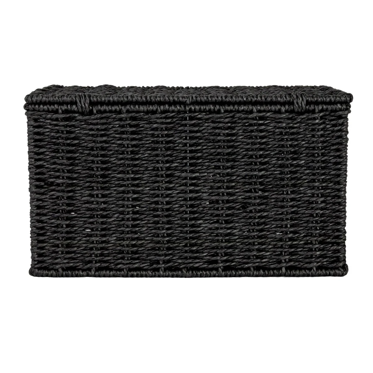 Household Essentials Handwoven Paper Rope Wicker Basket with Lid - 11.8