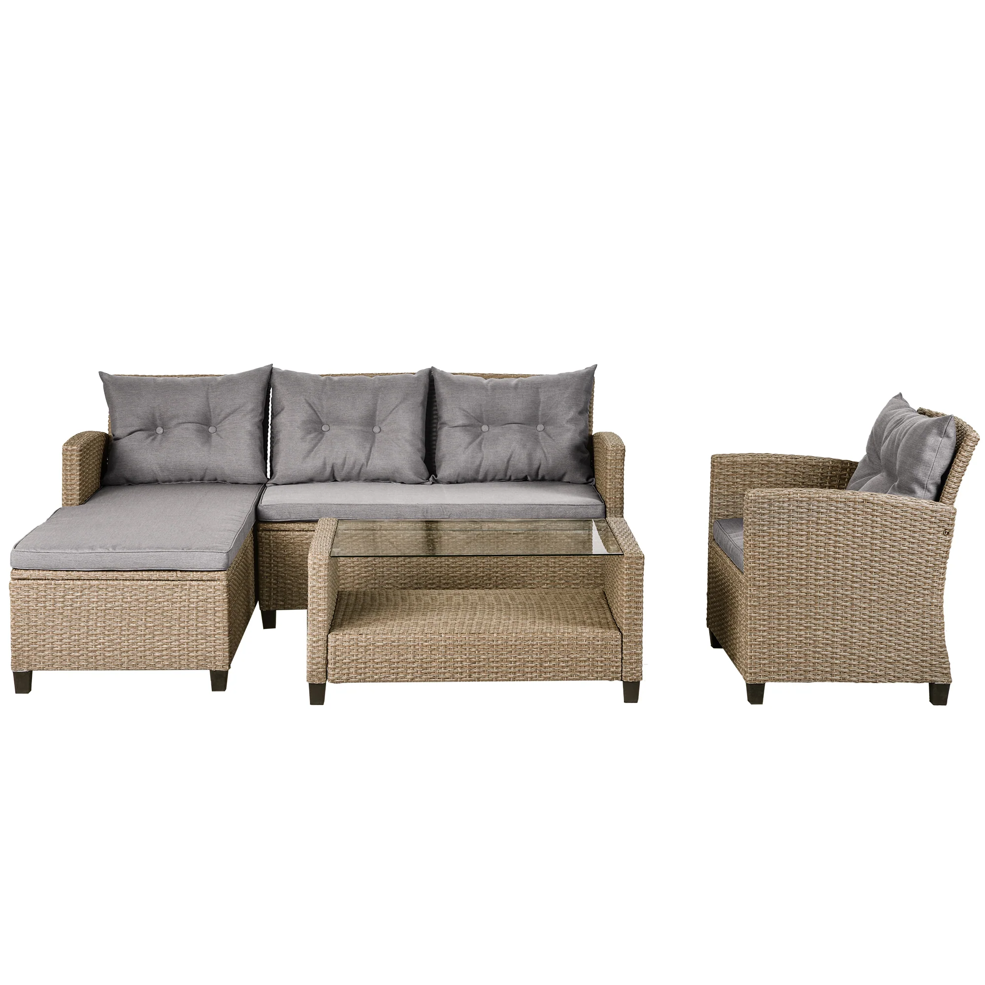 4-Piece Wicker Outdoor Seating Set