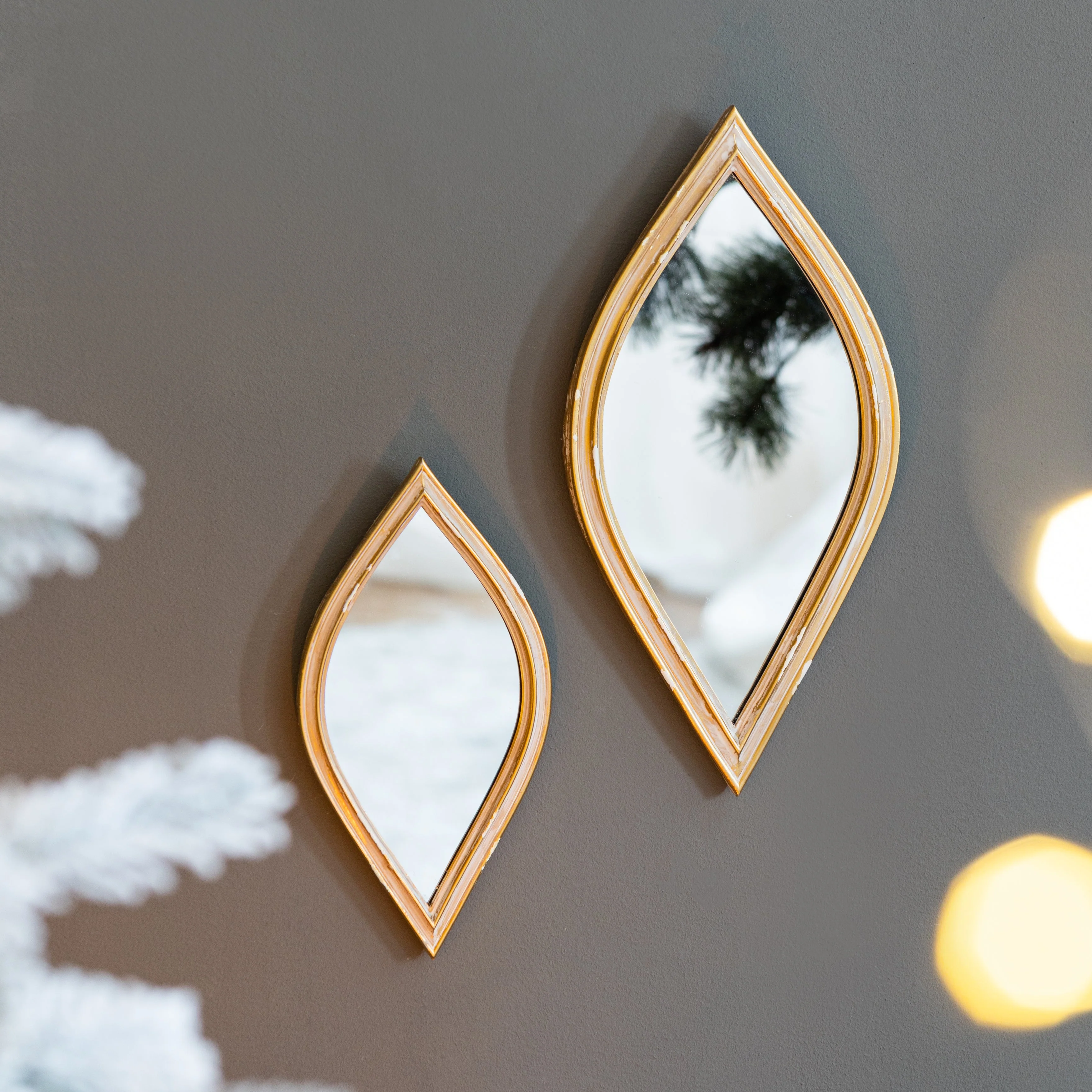 2-Piece Small Decorative Mirror for Wall Decor