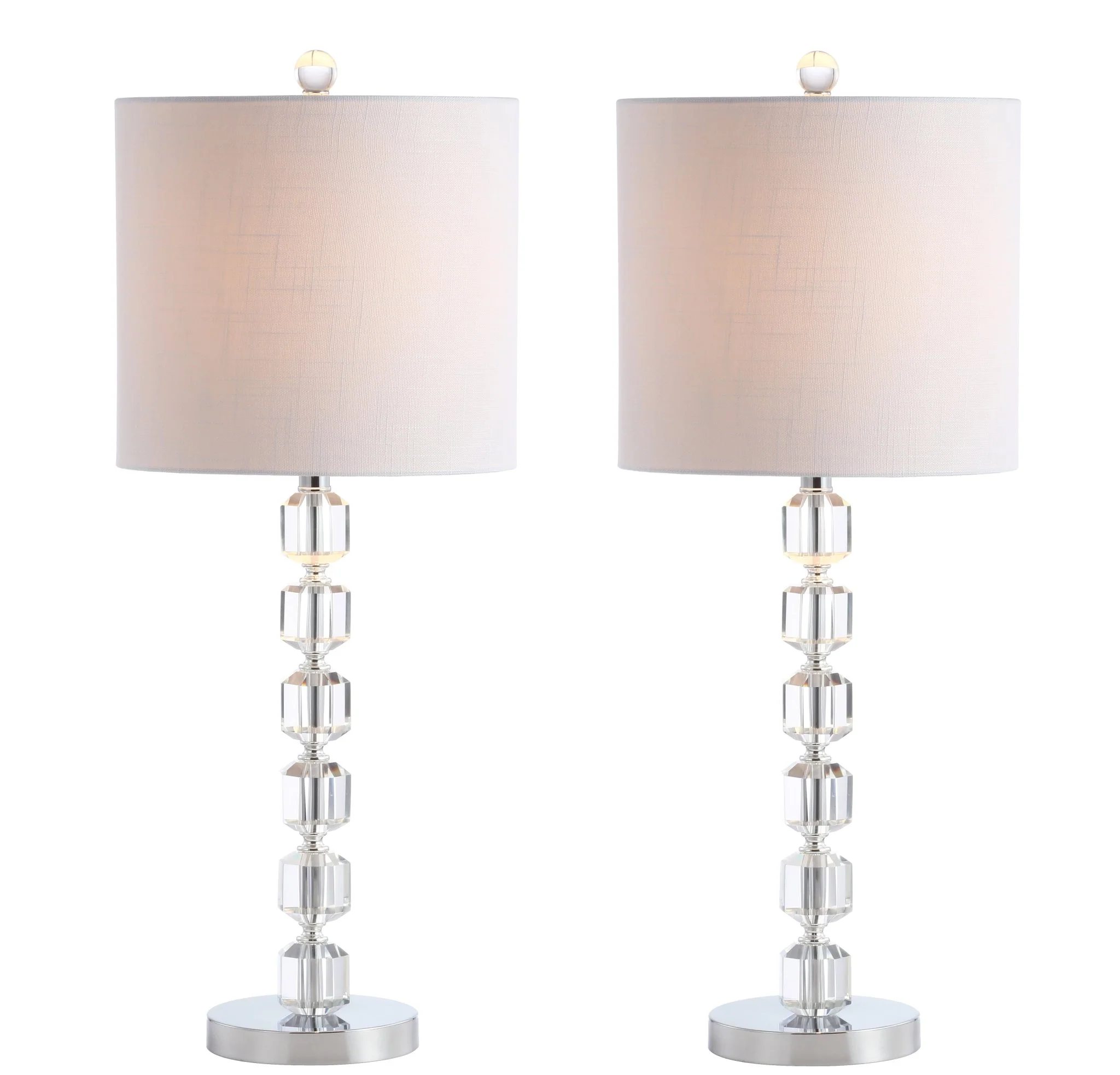 Cary Modern Stacked Crystal/Metal LED Table Lamp