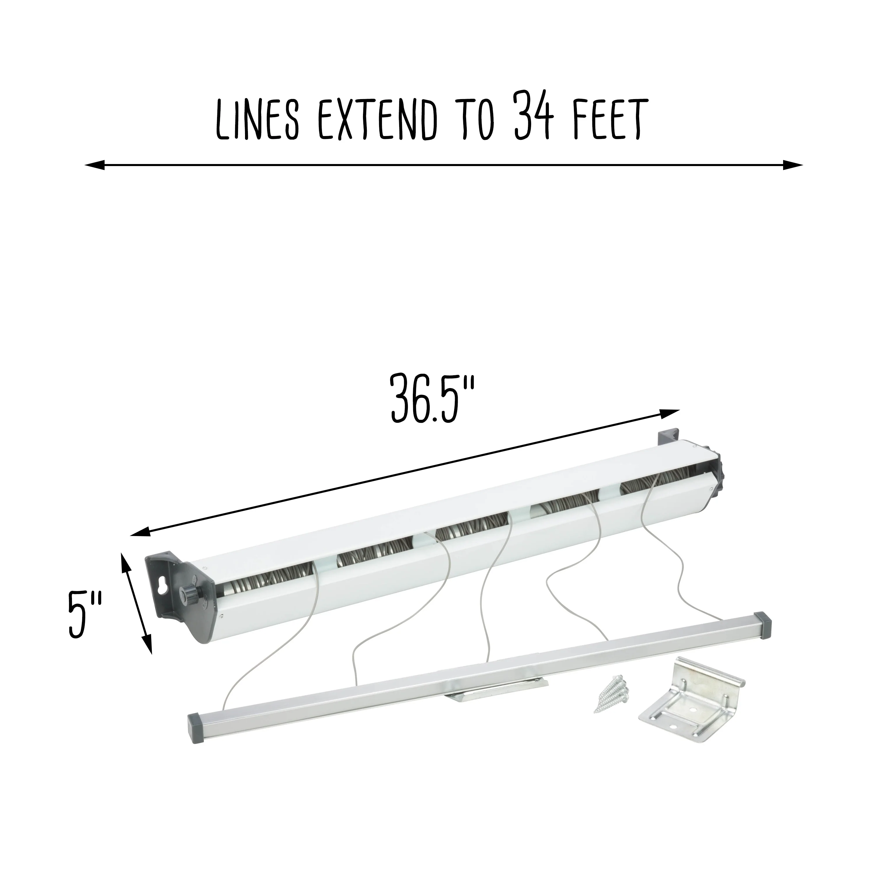 Honey-Can-Do White 5-Line Retractable Outdoor Clothesline