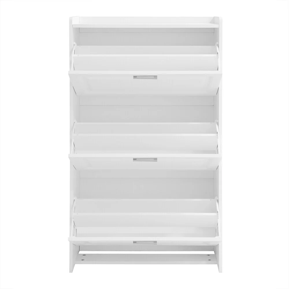 Free Standing Wood Shoe Storage Cabinet with 3 Flip Drawers