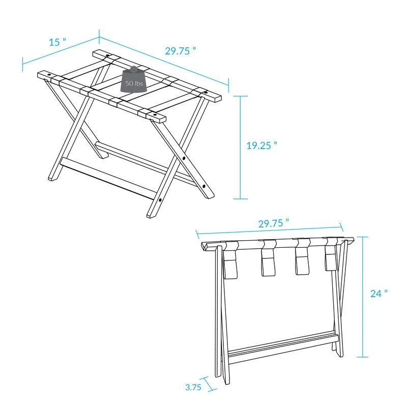 Heavy Duty 30-inch Extra Wide Luggage Rack