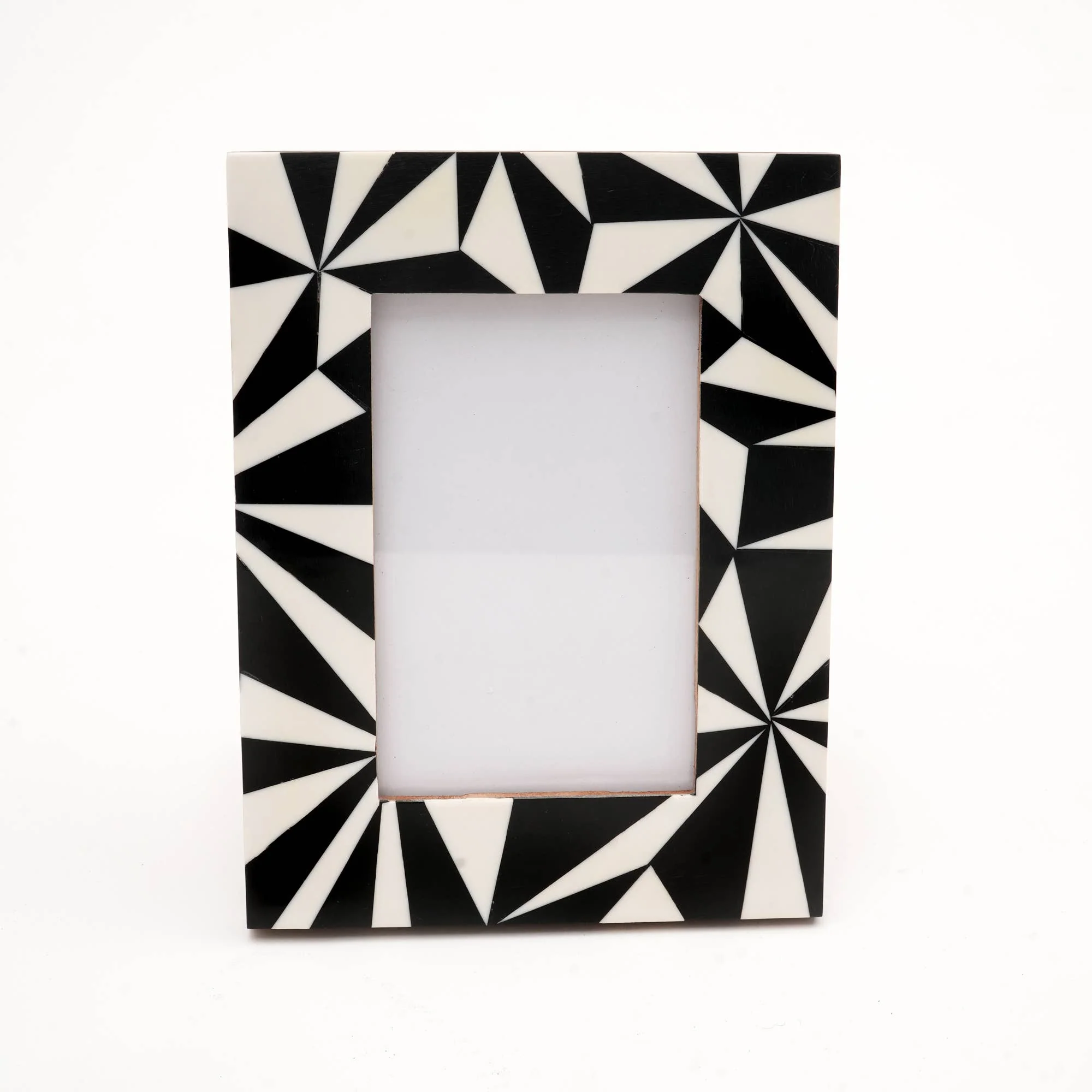 Handcrafted Cosmic Black Resin Photo Frame, 4x6