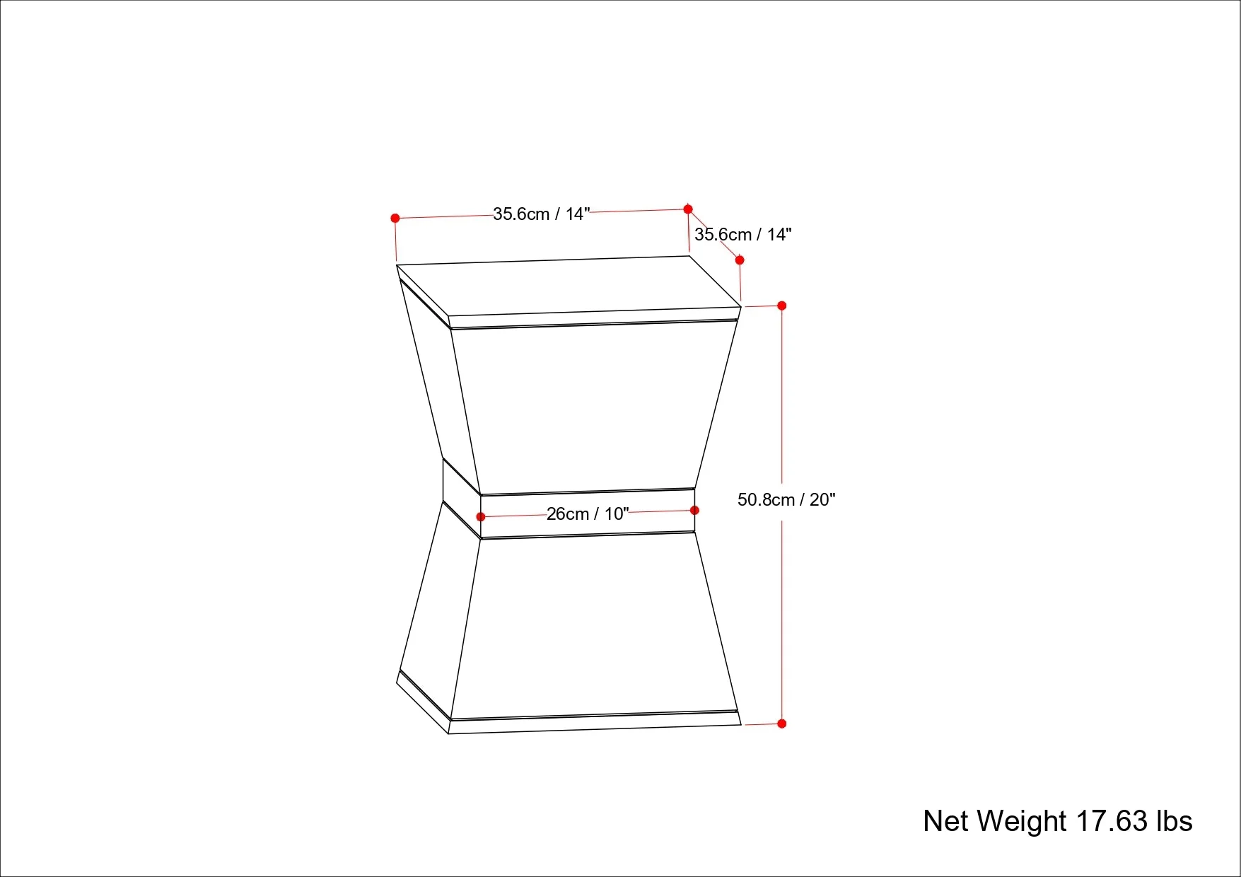 Geometric Wooden Side Table with Square Top and Base