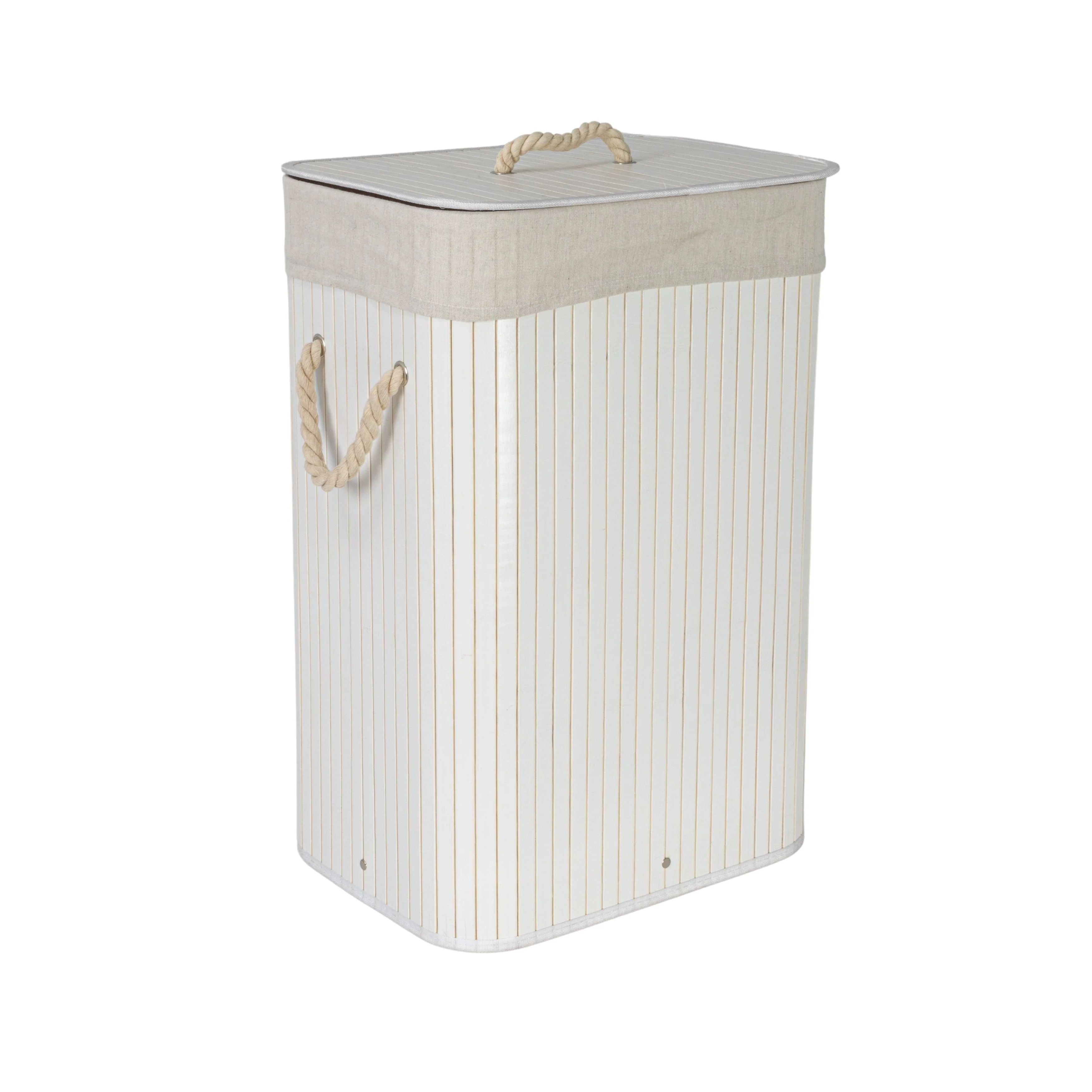 Household Essentials Bamboo Laundry Hamper with Handles and Removable Laundry Bag