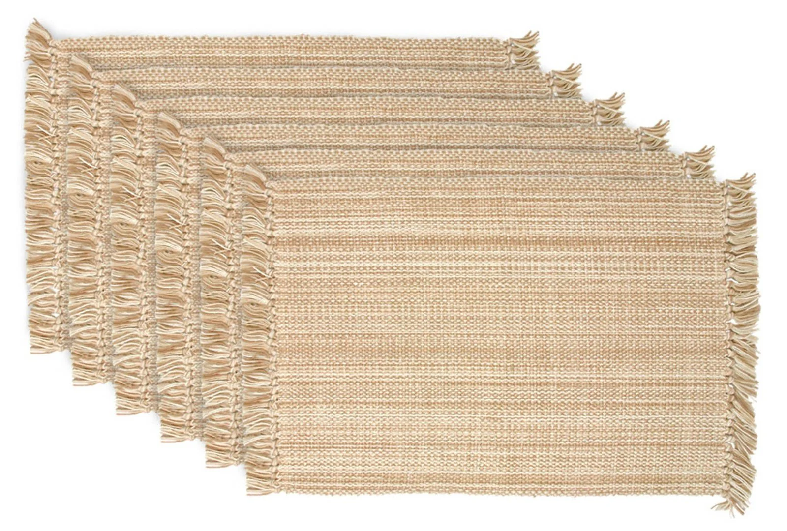 Taupe Variegated Fringe Placemats, Set Of 6