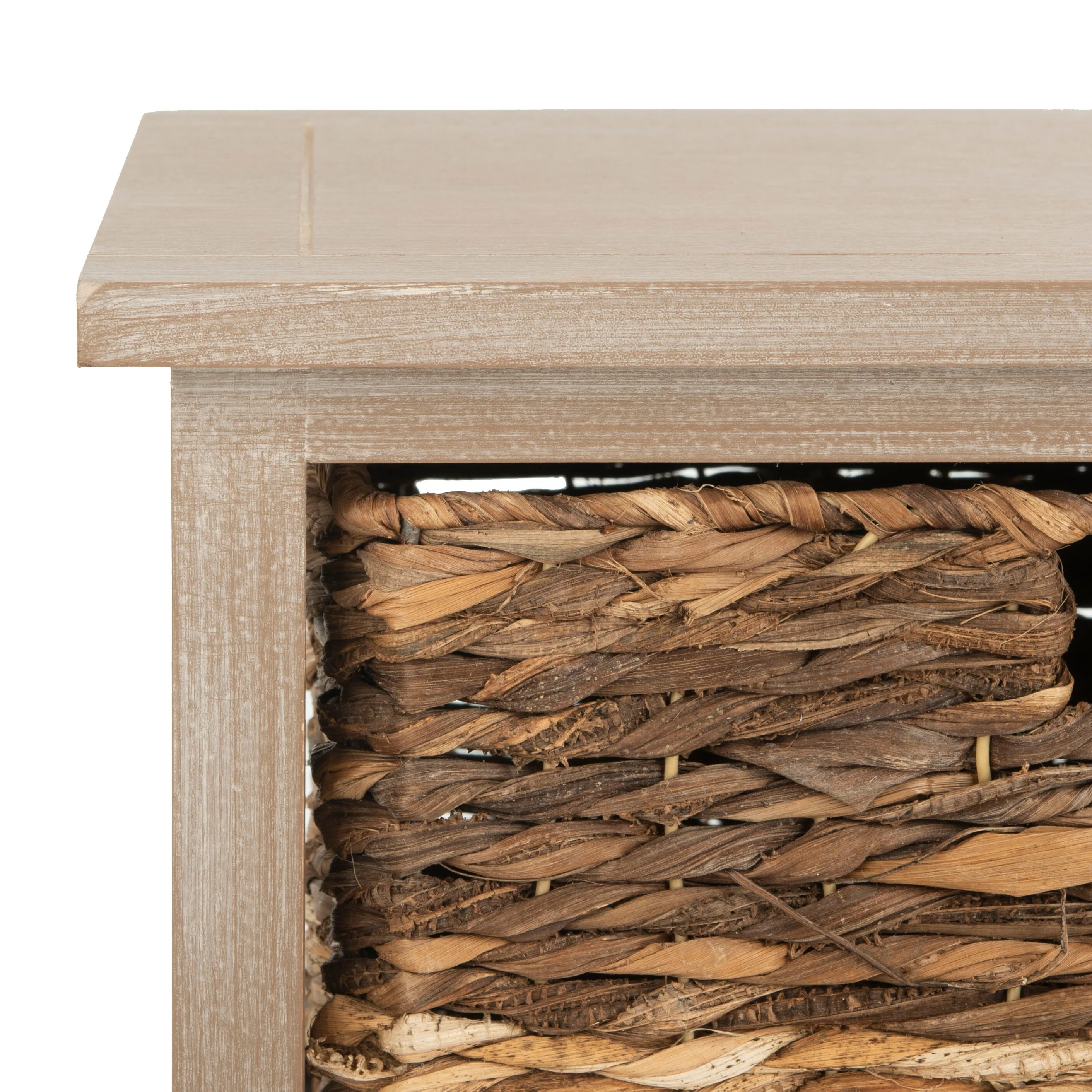 SAFAVIEH Evaline Distressed Black 3 Wicker Basket Storage Unit - 17.3