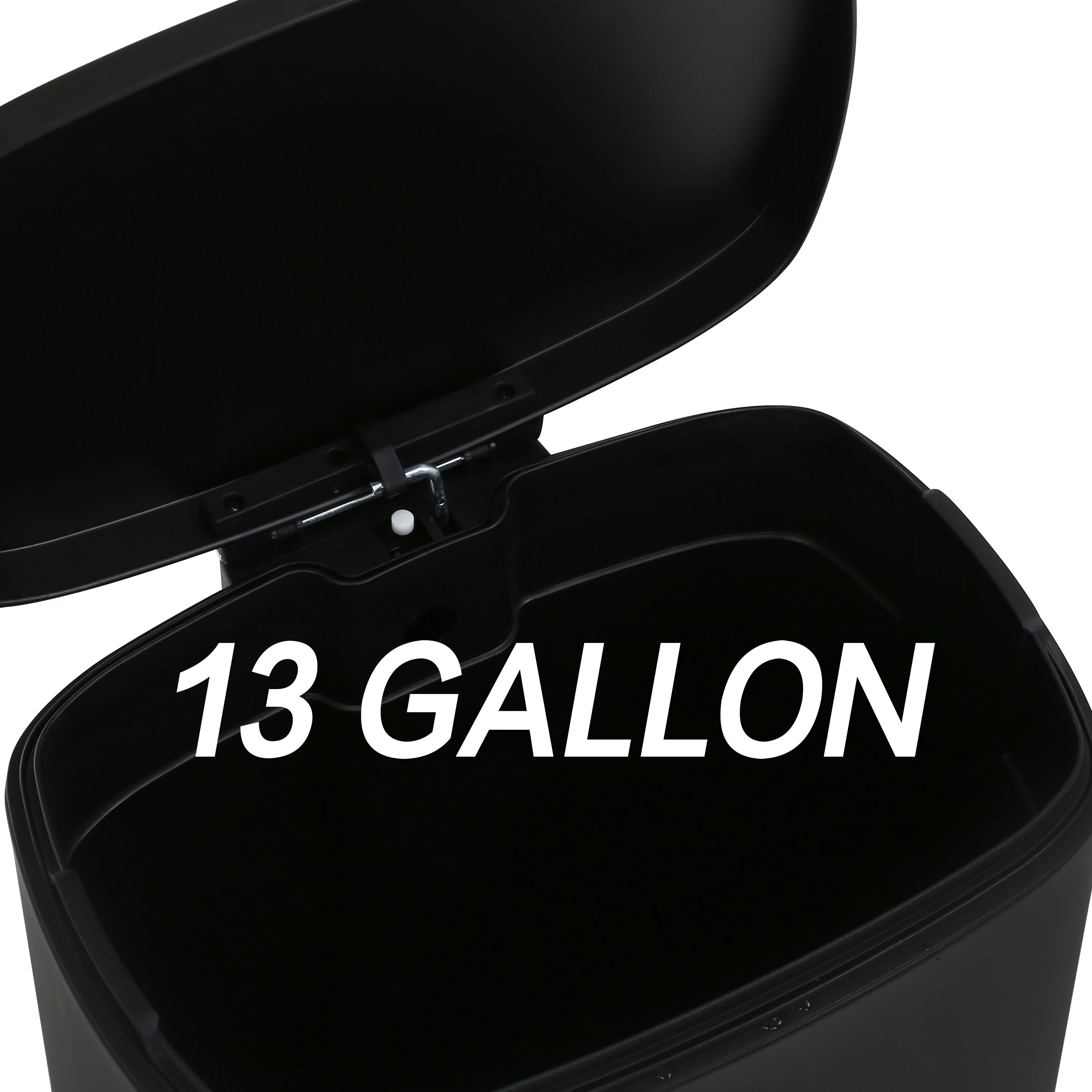 13 Gallon 50 Liter Stainless Steel Step Trash Can with Removable Inner Bucket by Furniture of America