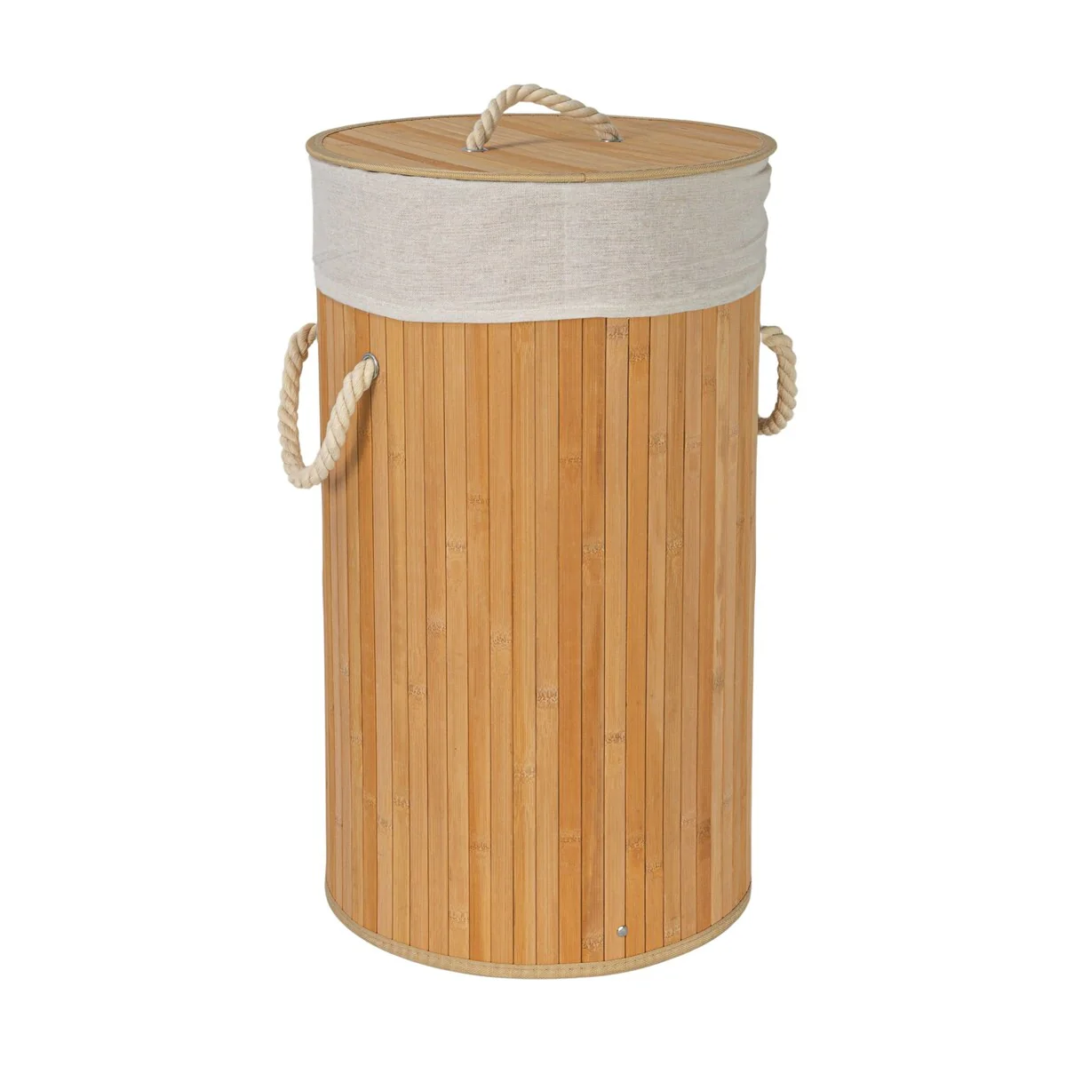 Household Essentials Bamboo Laundry Hamper with Handles and Removable Laundry Bag