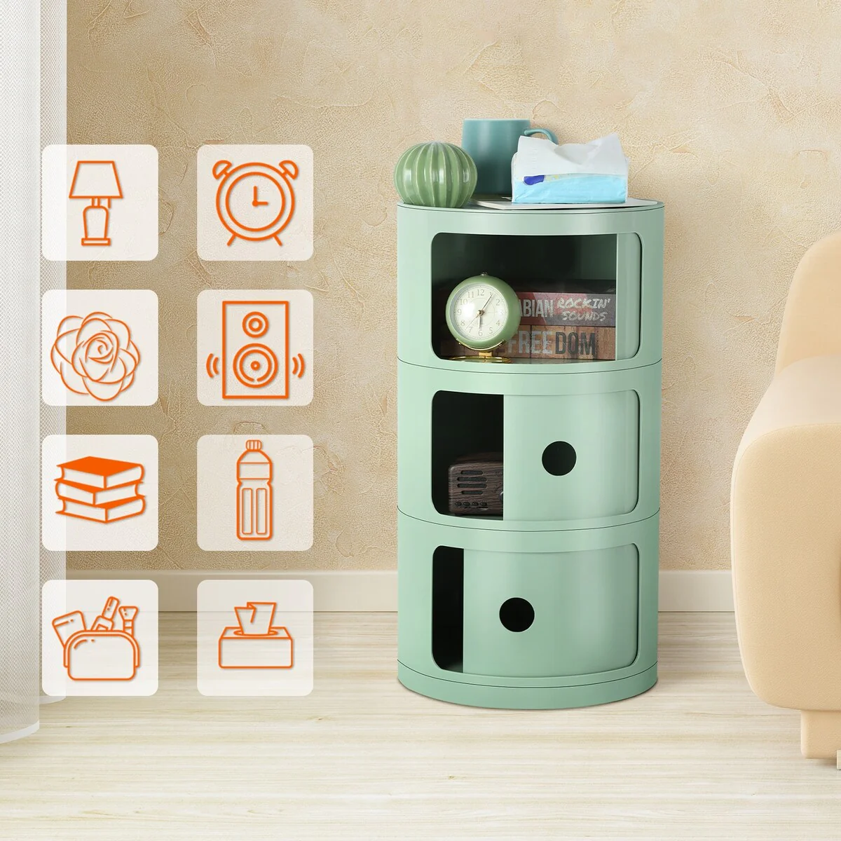 ABS Multifunction Storage Table Stackable Detachable Organizer