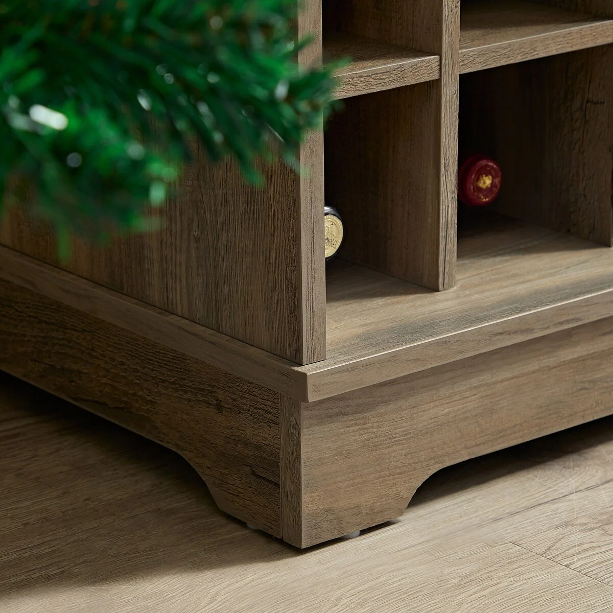 Barn Door Buffet Bar Cabinet with Wine Rack Sideboard Cabinet