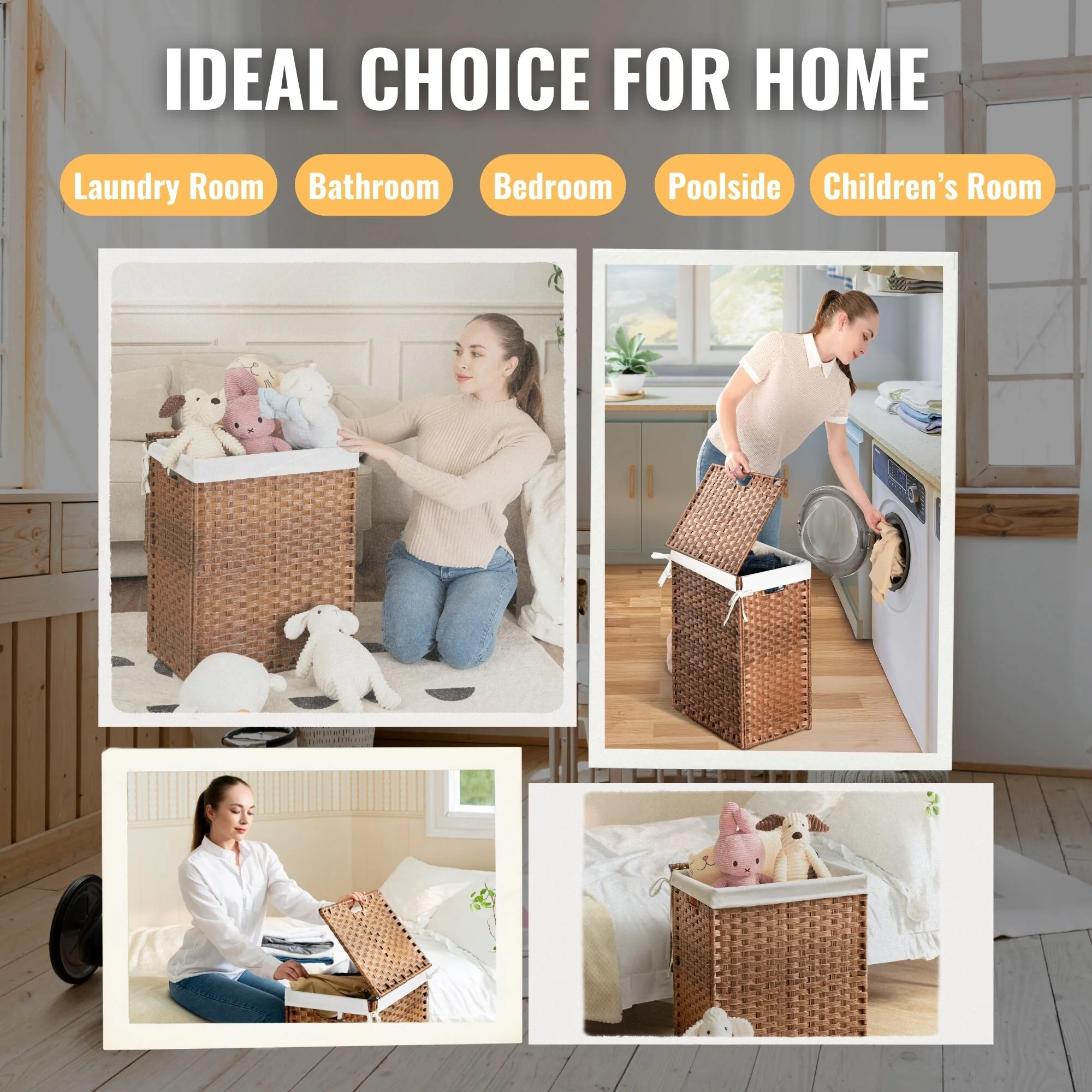 GDFStudio - Ethan Monroe Laundry Hamper Set - Versatile and Stylish Storage Solution