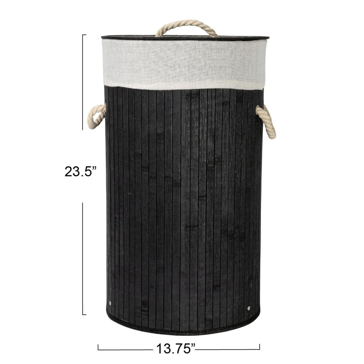 Household Essentials Bamboo Laundry Hamper with Handles and Removable Laundry Bag