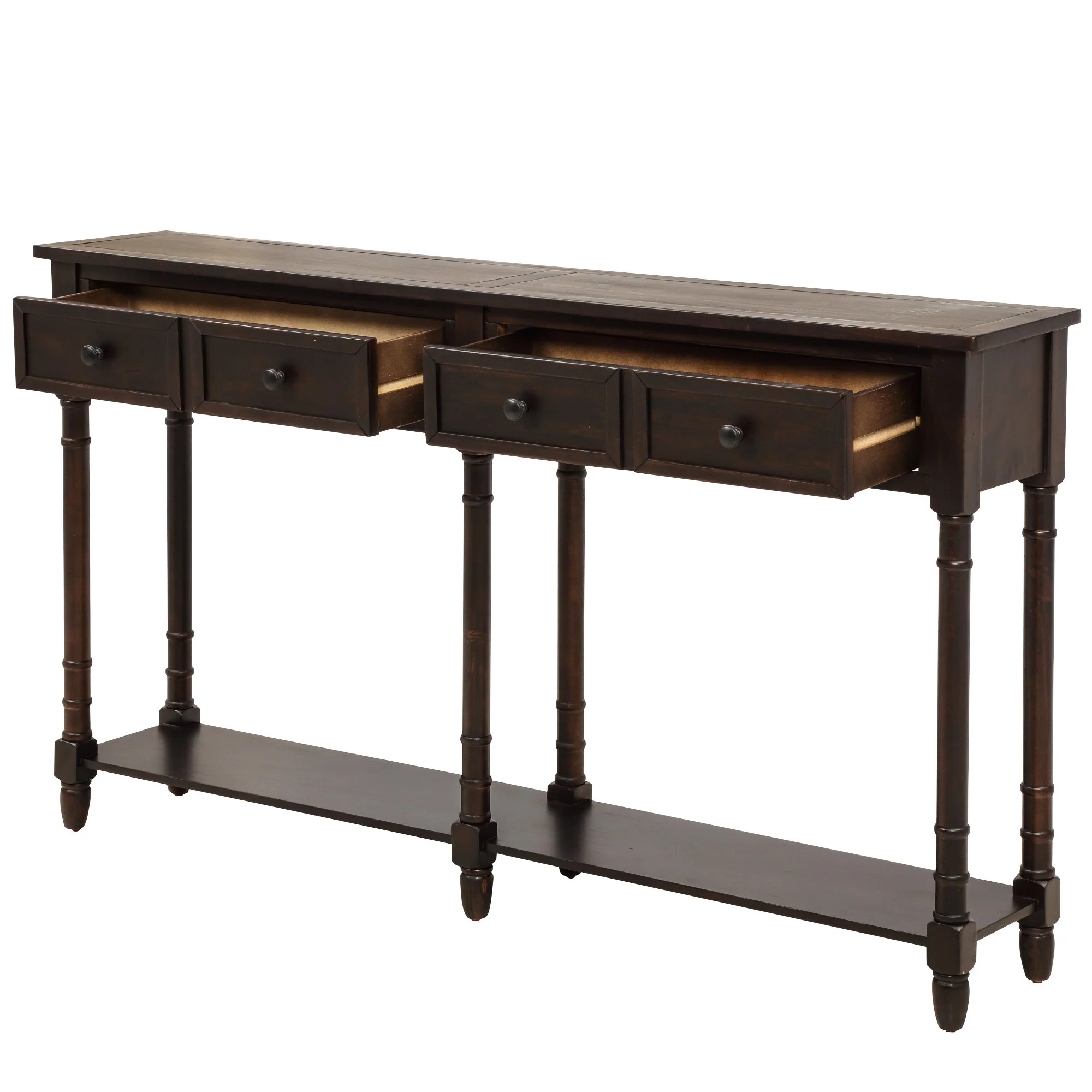 Console Table with 2 Storages and Bottom Shelf