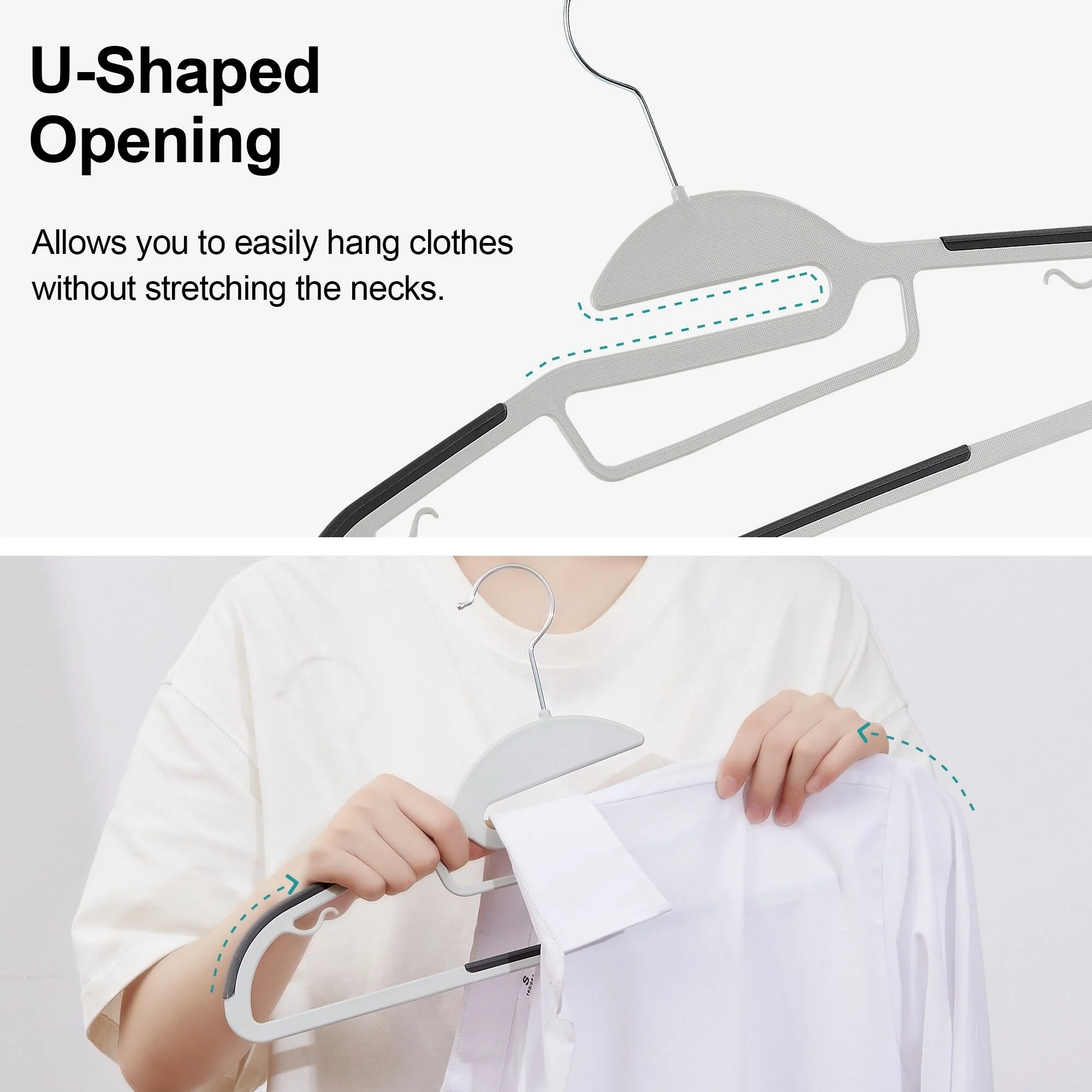 Non-Slip Plastic Clothes Hangers with clips Heavy Duty Dry Wet Clothes Hangers Space-Saving Swivel Hook